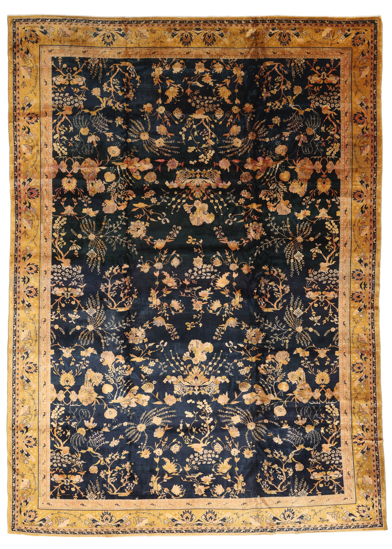 Fine Blue Laristan Rug, India, Early 20th C., 10'0'' x 13'7'' (1 of 7)