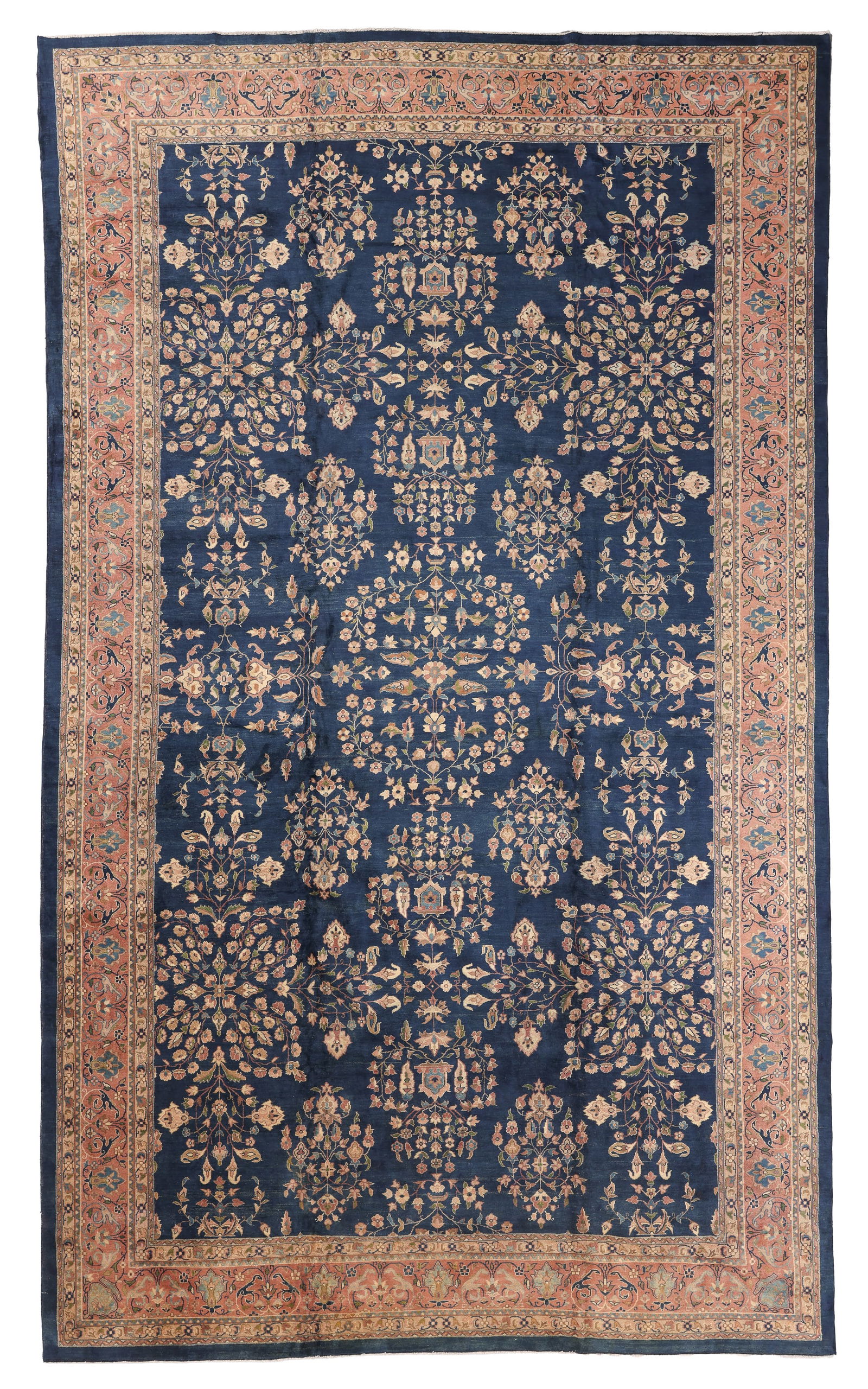 Mansion-Size Blue Isparta Rug, Turkey, Ca. 1920, 11'7'' x 19'6'': Mansion-Size Blue Isparta Rug, Turkey, Ca. 1920, 11'7'' x 19'6'' (353 x 594 cm). Weight: 122 lbs. Material: wool pile, cotton warp, cotton weft.