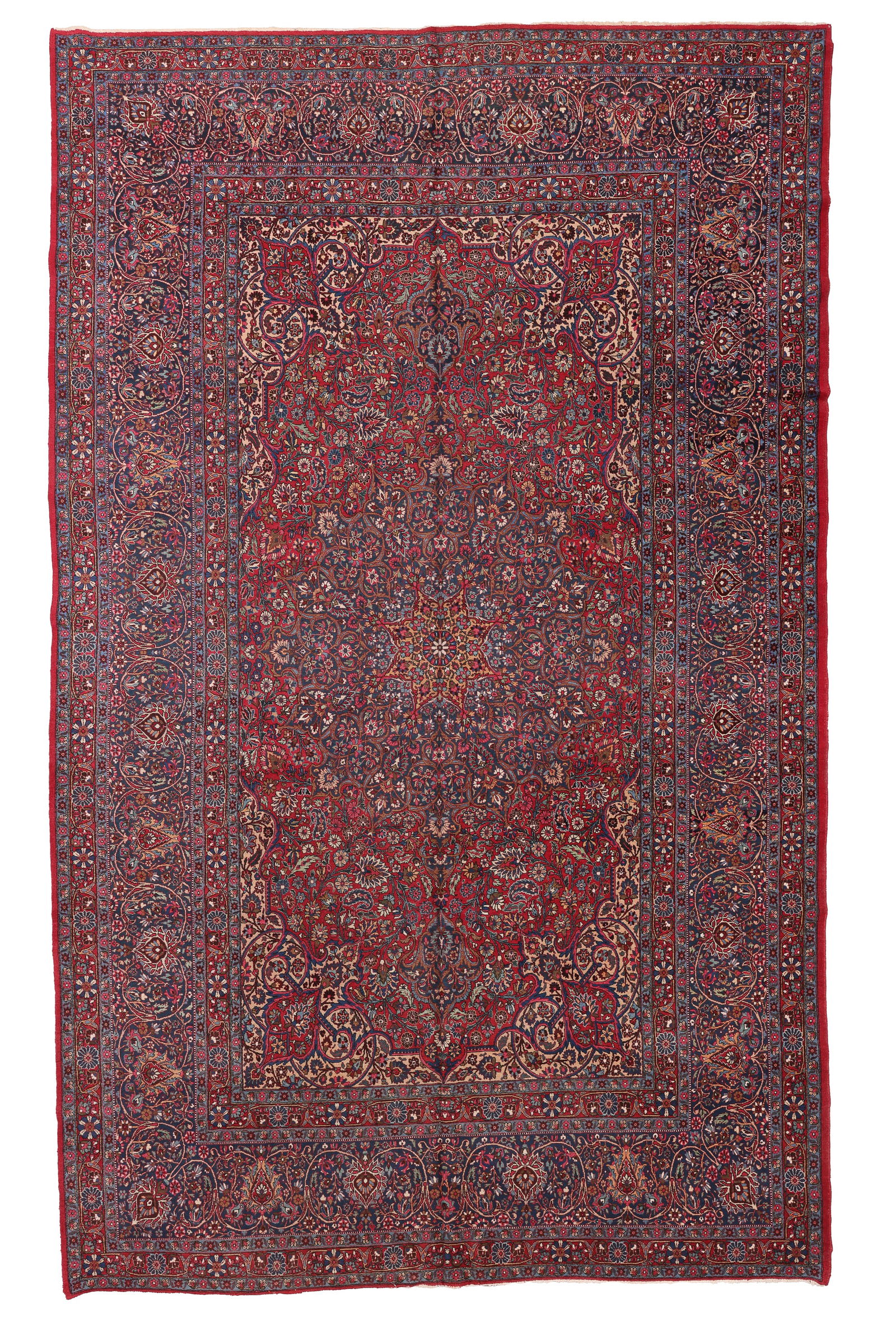 Mansion-Size Meshed Rug, Persia, Ca. 1930's/40's, 11'6'' x 18'9'': Mansion-Size Meshed Rug, Persia, Ca. 1930's/40's, 11'6'' x 18'9'' (351 x 572 cm). Weight: 140 lbs. Material: wool pile, cotton warp, cotton weft.