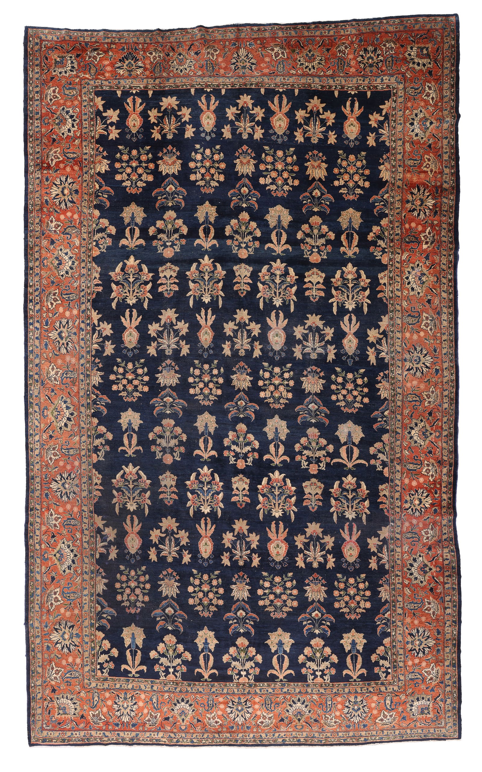 Mansion-Size Blue Mahajaran Sarouk Rug, Persia, Ca. 1910, 10'4'' x 17'0'' (1 of 7)