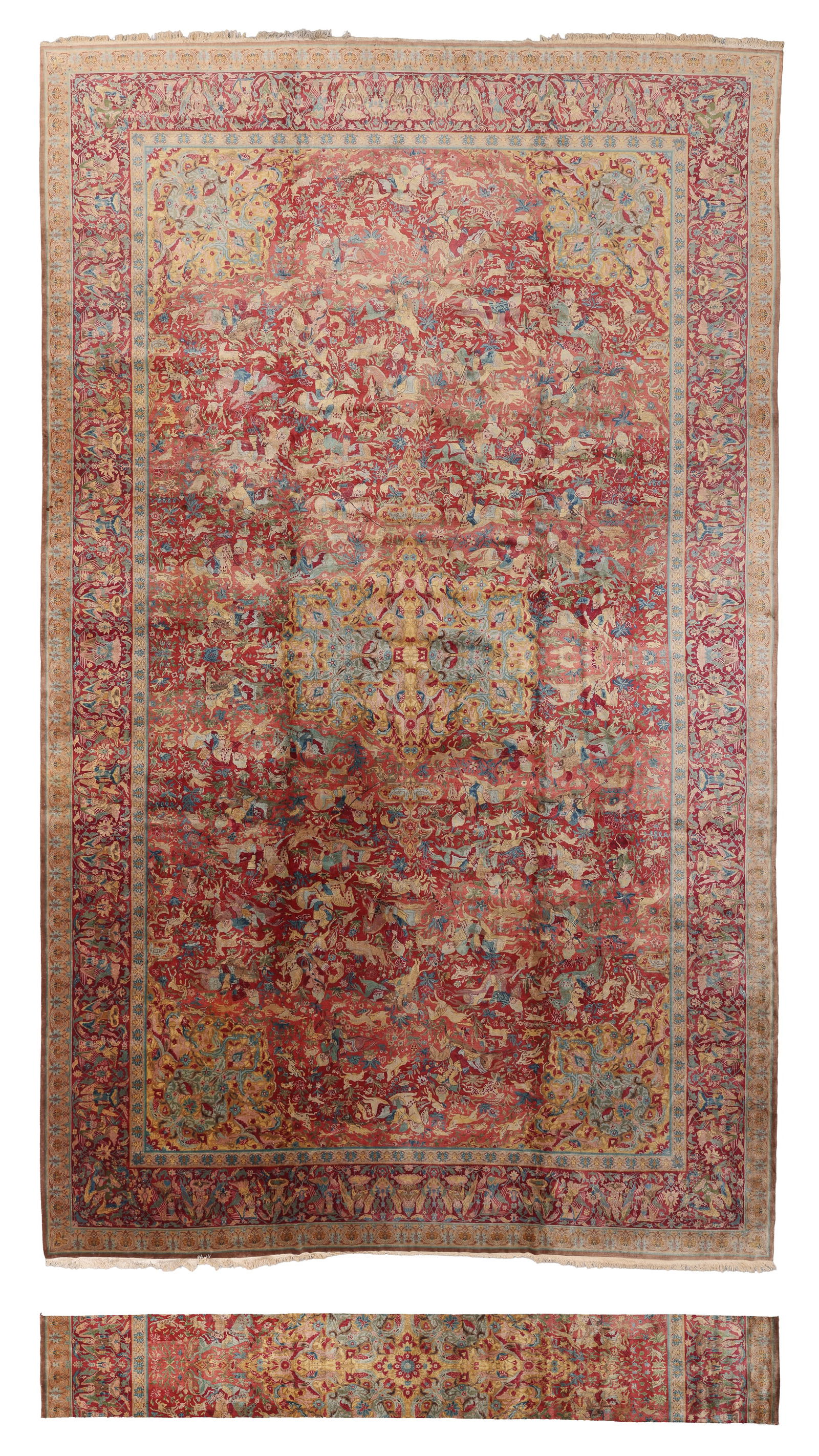 Fine Mansion-Size Mogul Style Hunting Carpet, Amritsar, India, Ca. 1900, 13'10'' x 22'10'' (1 of 10)