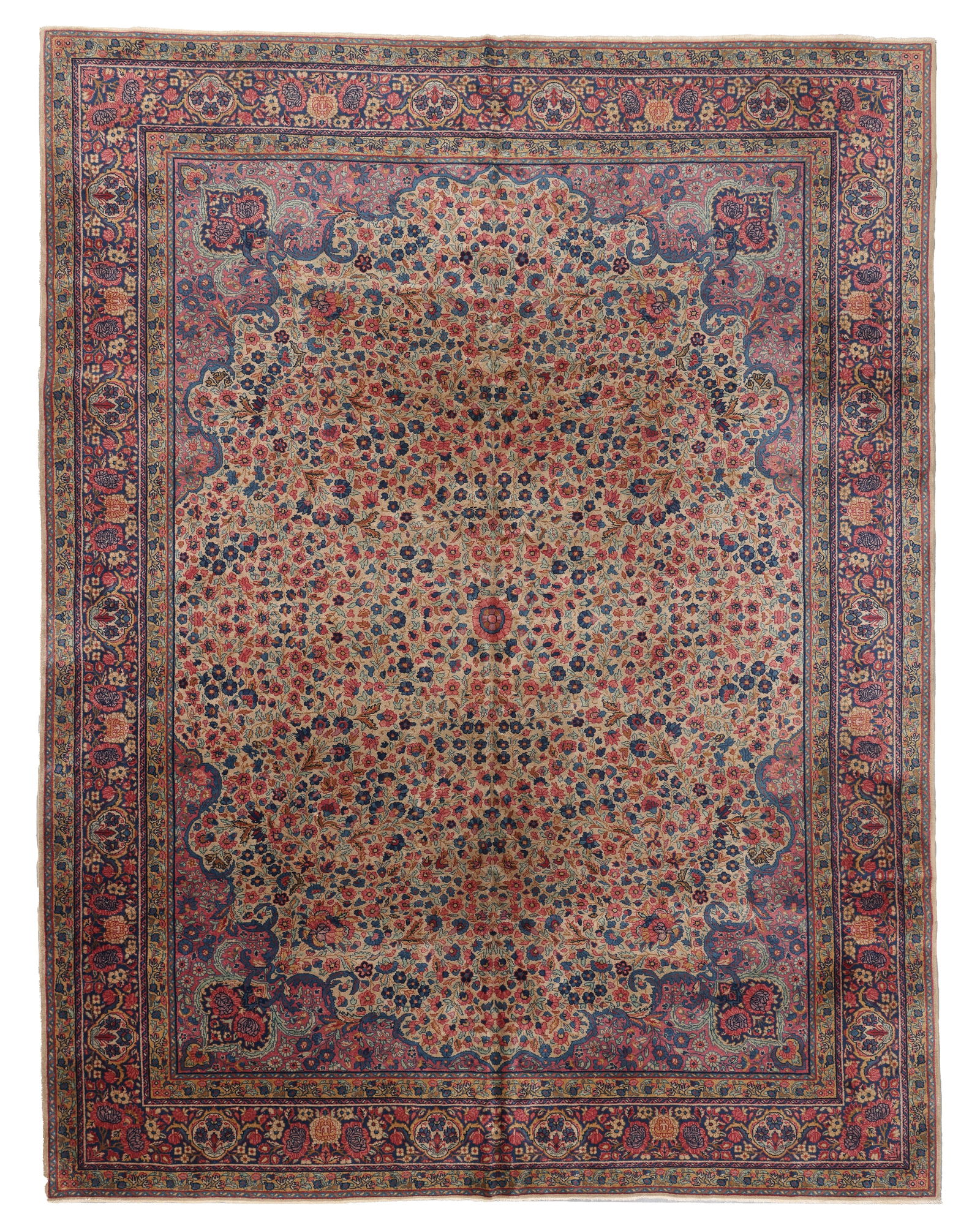 Indo Kerman Rug, India, Early 20th C., 9'9'' x 11'9'' (1 of 8)