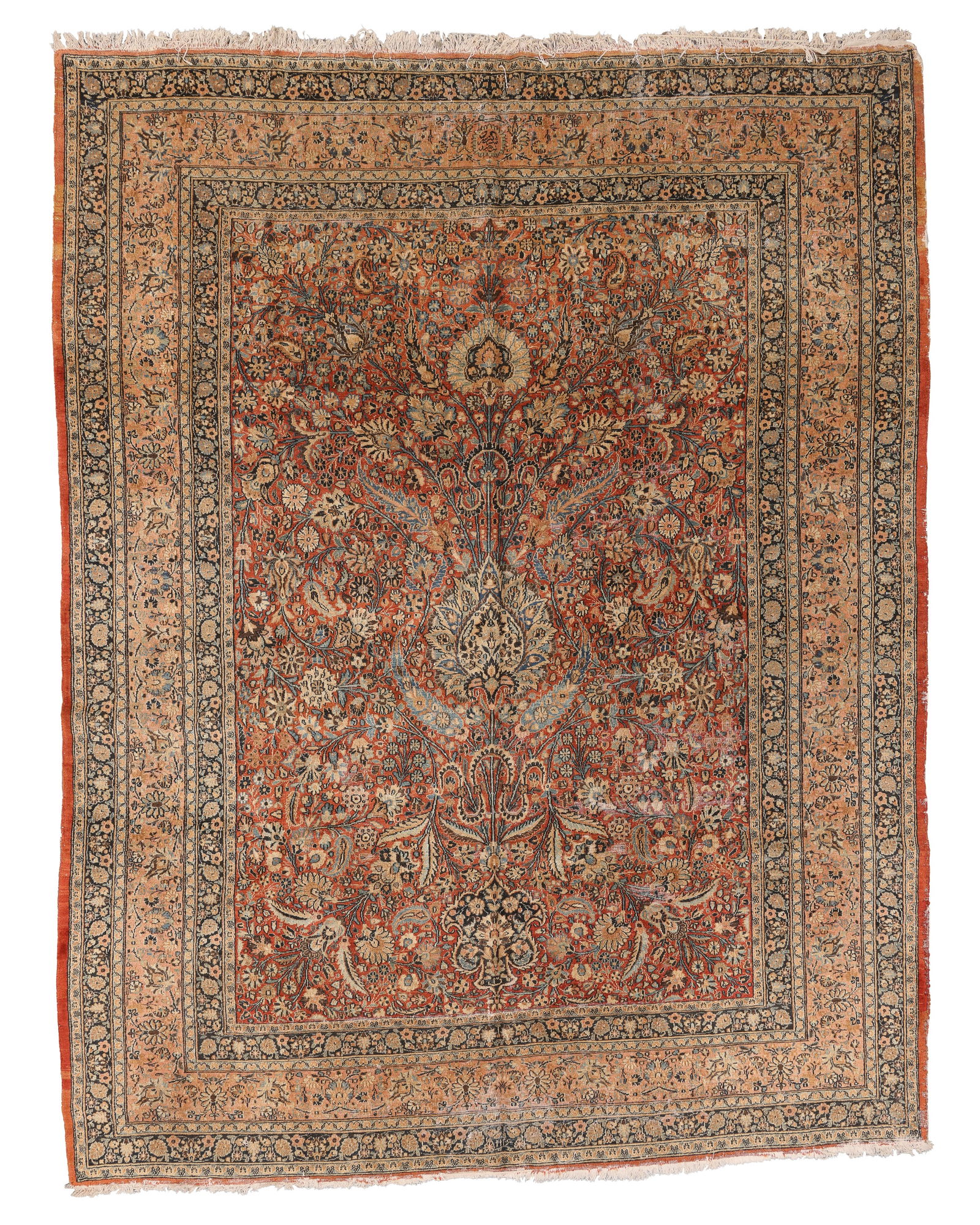 Meshed Rug, Persia, Ca. 1930's/40's, 9'0'' x 11'7'': Meshed Rug, Persia, Ca. 1930's/40's, 9'0'' x 11'7'' (274 x 353 cm). Weight: 65 lbs. Material: wool pile, cotton warp, cotton weft.