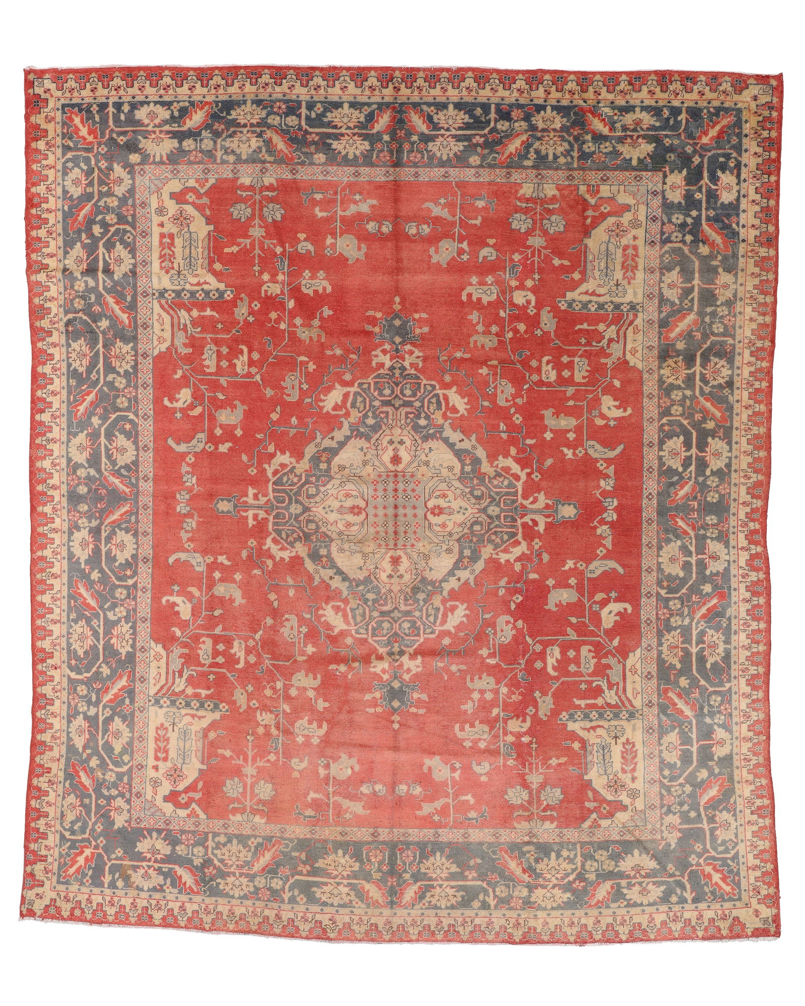 Oushak Rug, Turkey, Early 20th C., 11'0'' x 12'7'' (1 of 6)