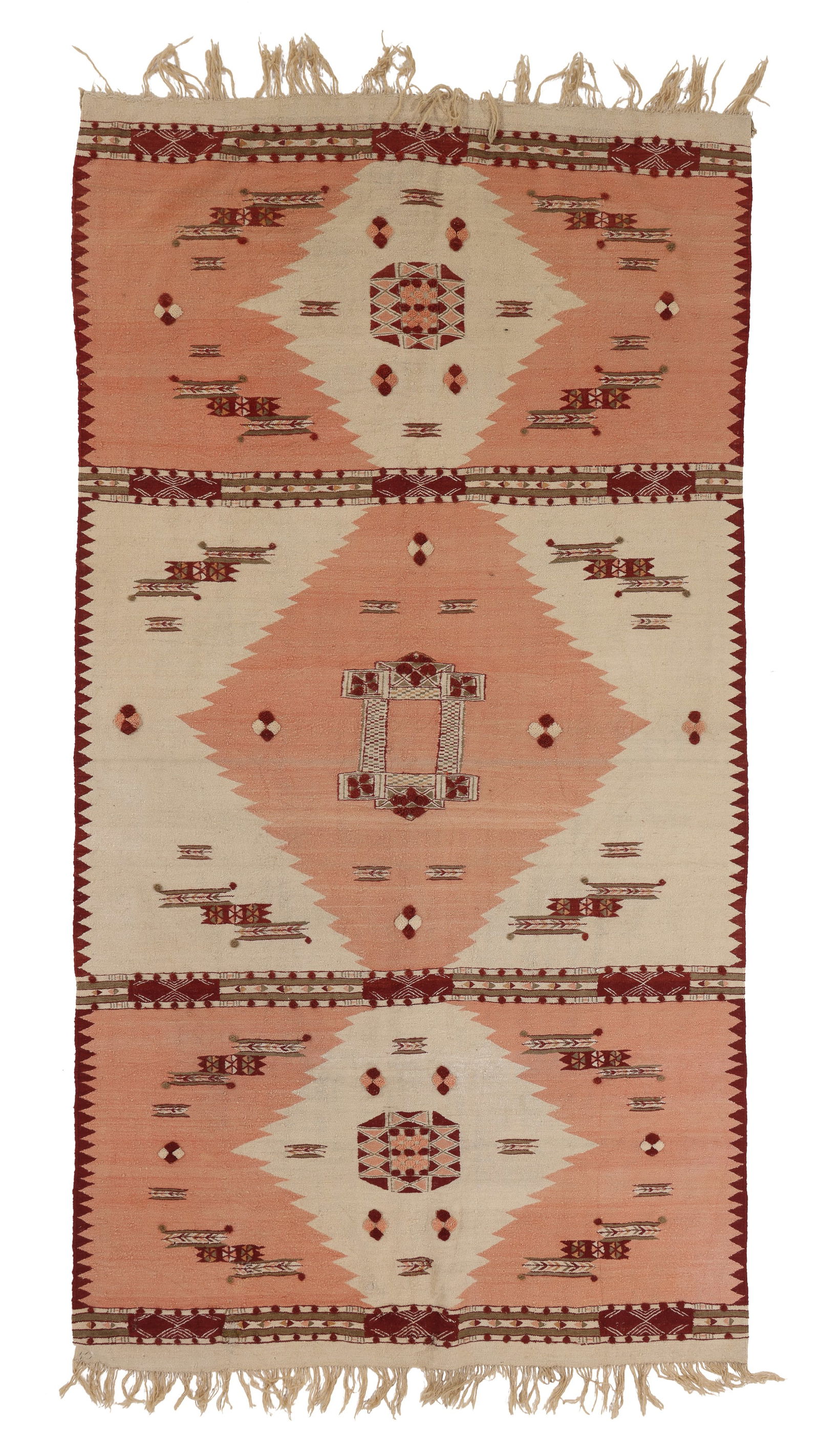 Algerian Kilim, North Africa, Mid 20th C., 4'2'' x 7'11'' (1 of 5)