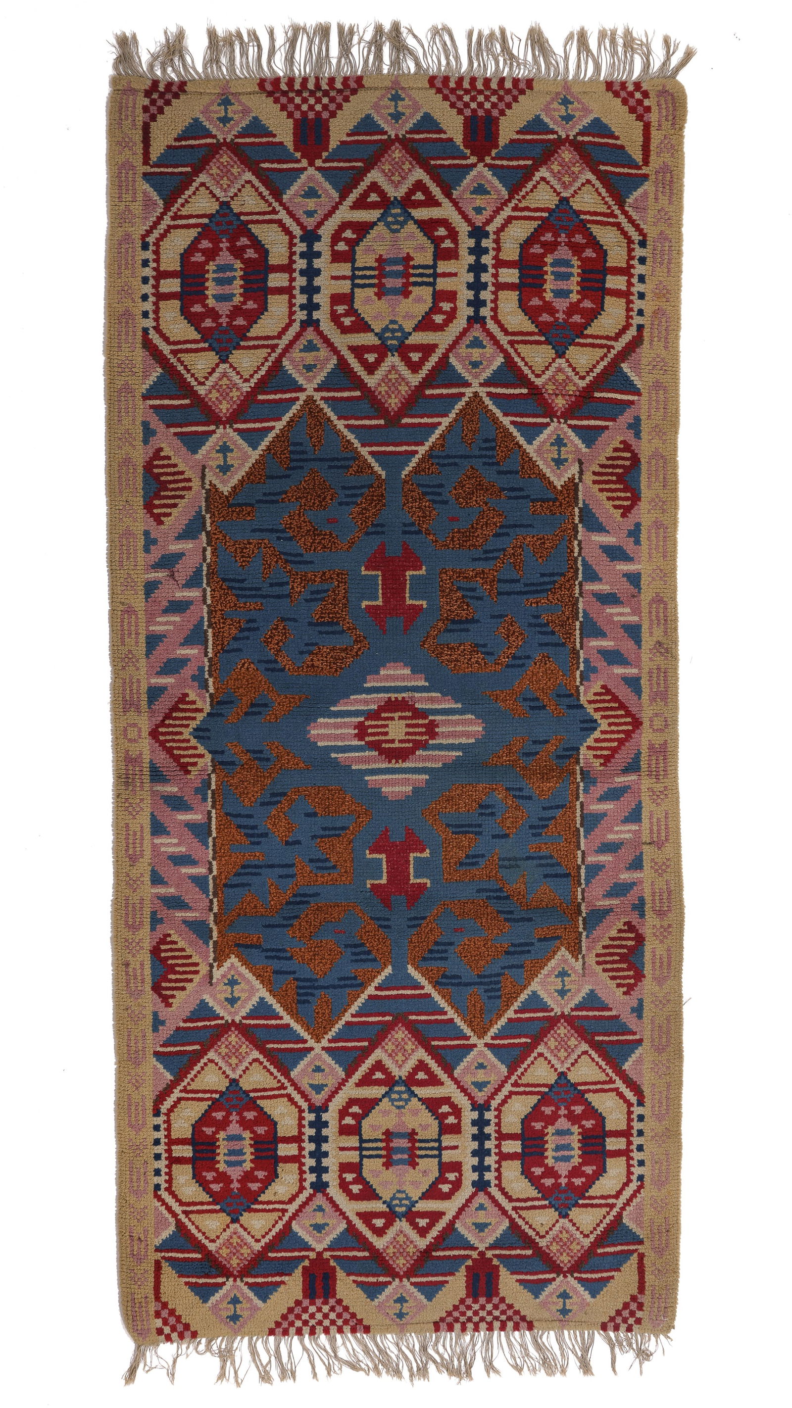 Arts & Crafts Rug, Scandinavia, Early 20th C., 3'5'' x 7'6'' (1 of 6)