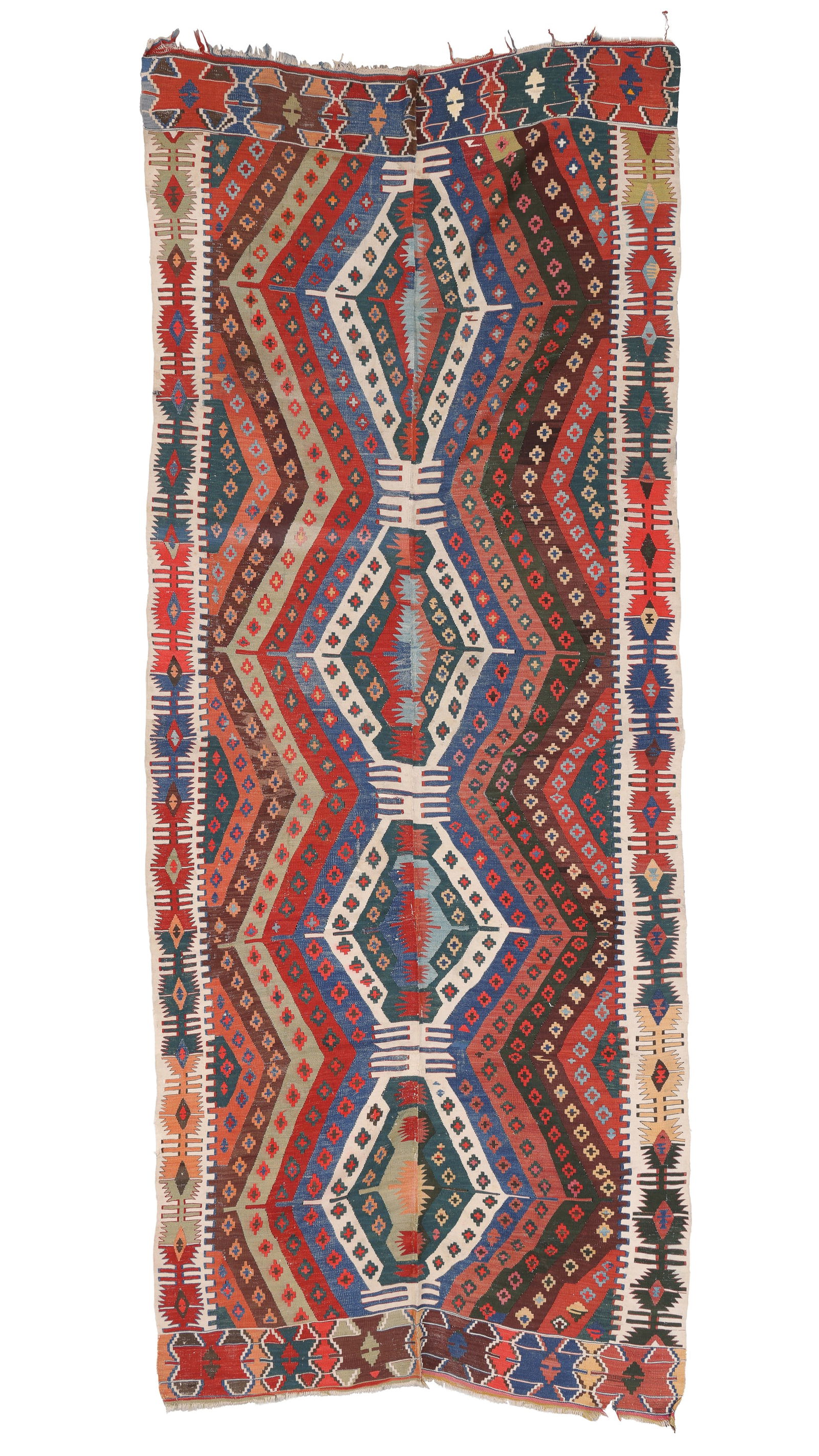 Anatolian Kilim, Turkey, Ca. 1900, 4'8'' x 11'7'' (1 of 5)