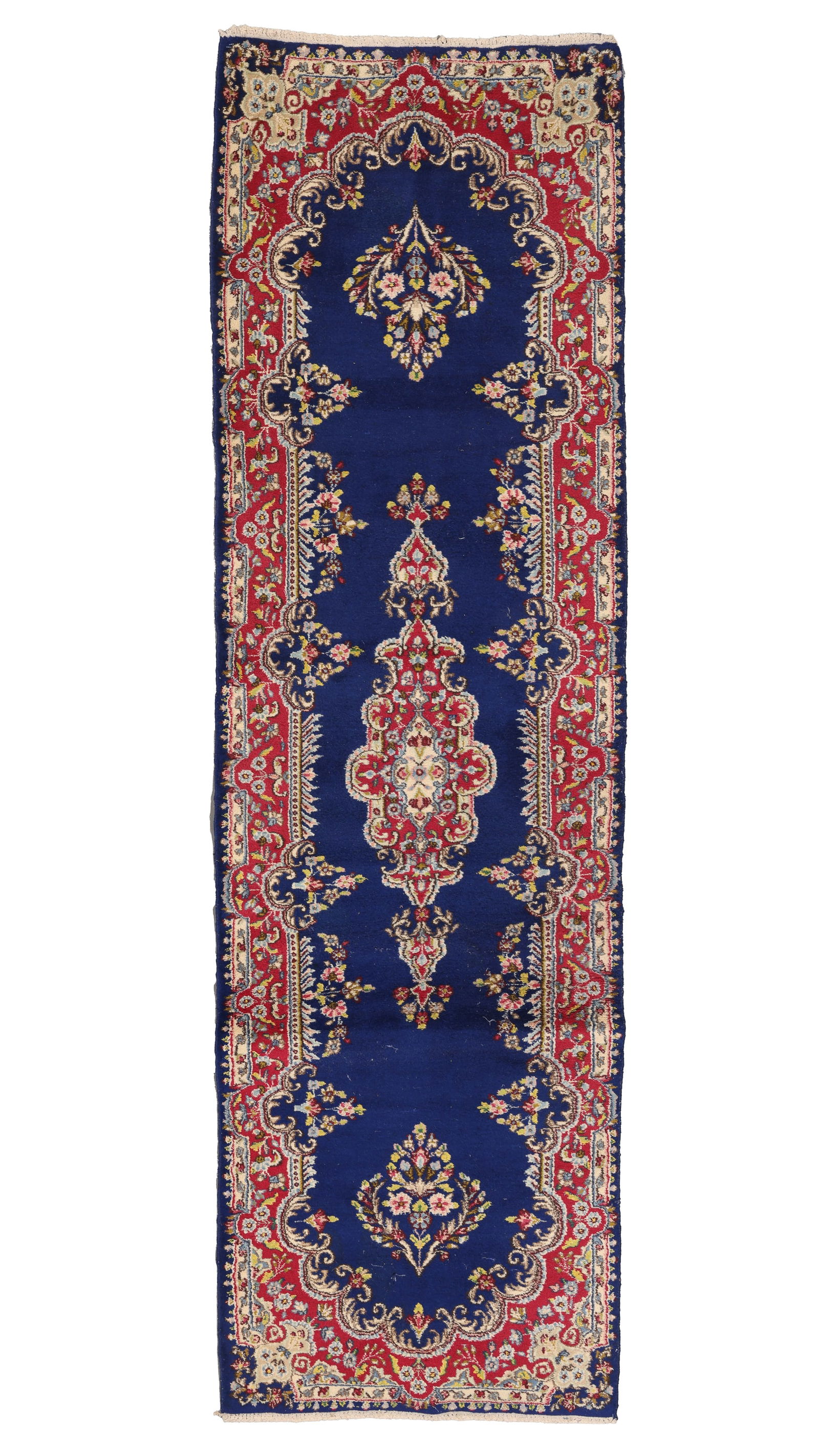 Kerman Rug, Persia, Ca. 1970, 2'5'' x 8'2'': Kerman Rug, Persia, Ca. 1970, 2'5'' x 8'2'' (74 x 249 cm). Weight: 12 lbs. Material: wool pile, cotton warp, cotton weft.