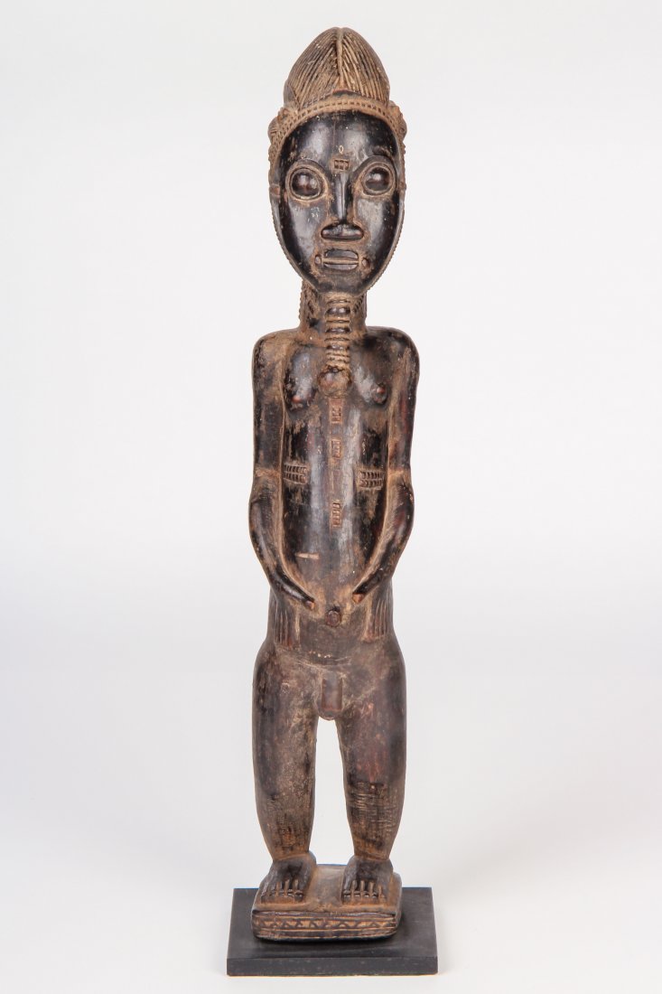 Fine Baule Male African Ancestor Figure: Fine Baule Male African Ancestor Figure. Size: 18" x 4" x 4". Provenance: ex collection Ben Bernstein; estate of Milton Ginsburg.