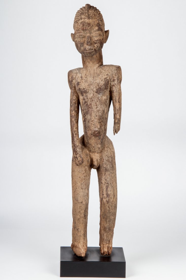 Tall African Baule Figure: Tall African Baule Figure. Size: 37" x 8.75" x 6.75". Provenance: ex collection Ben Bernstein; estate of Milton Ginsburg.