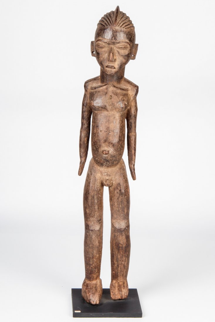 African Baule Figure: African Baule Figure. Size: 27" x 6" x 6". Provenance: ex collection Ben Bernstein; estate of Milton Ginsburg.
