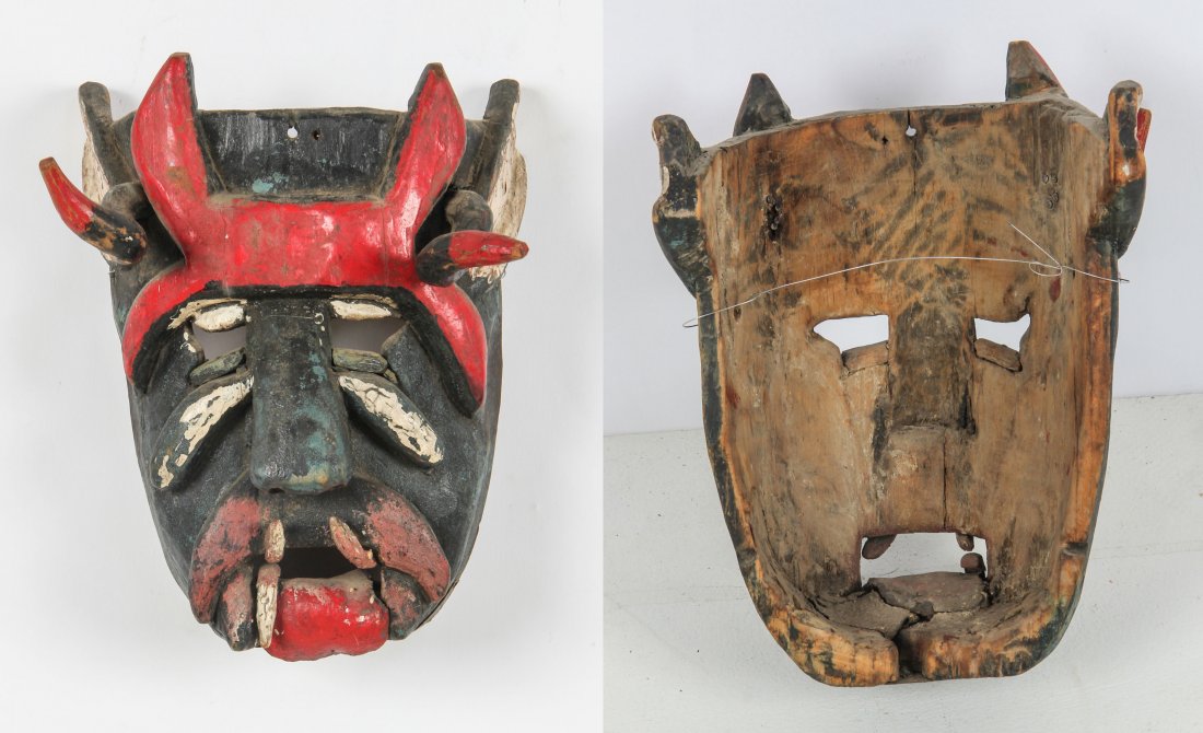 5 Horned Mexican Festival Masks- Mascara - 4