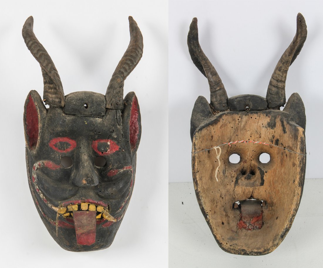 5 Horned Mexican Festival Masks- Mascara - 5