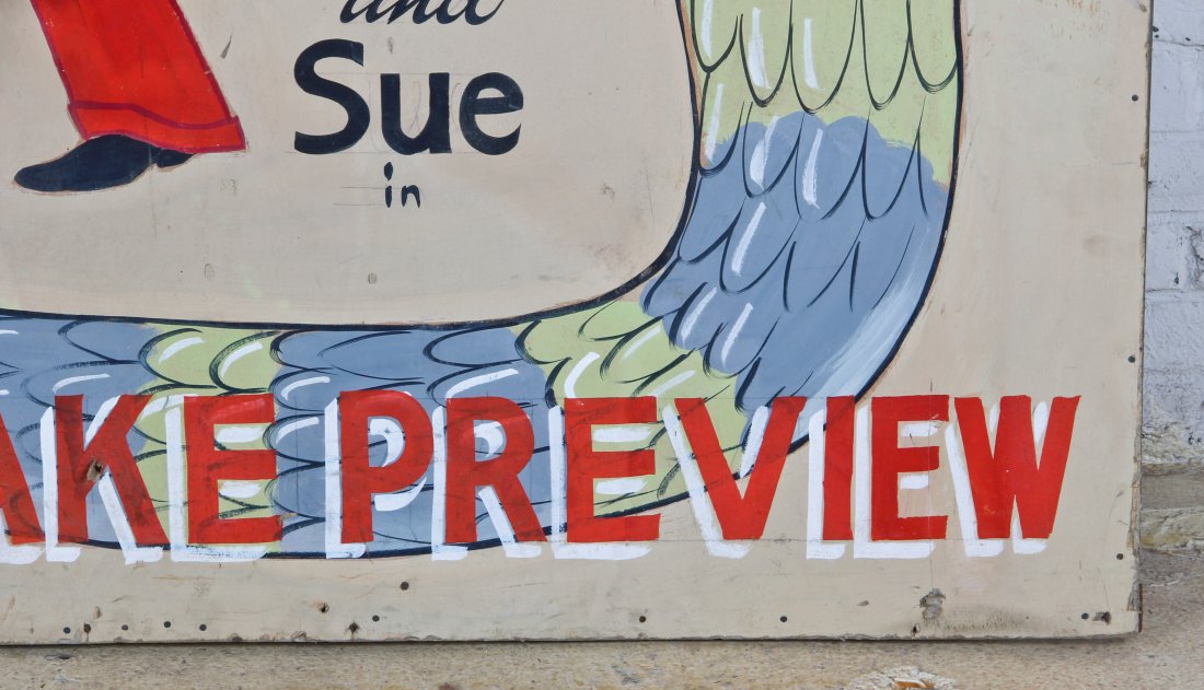 Hand-painted Carnival Sign, "Hugh and Sue" - 3