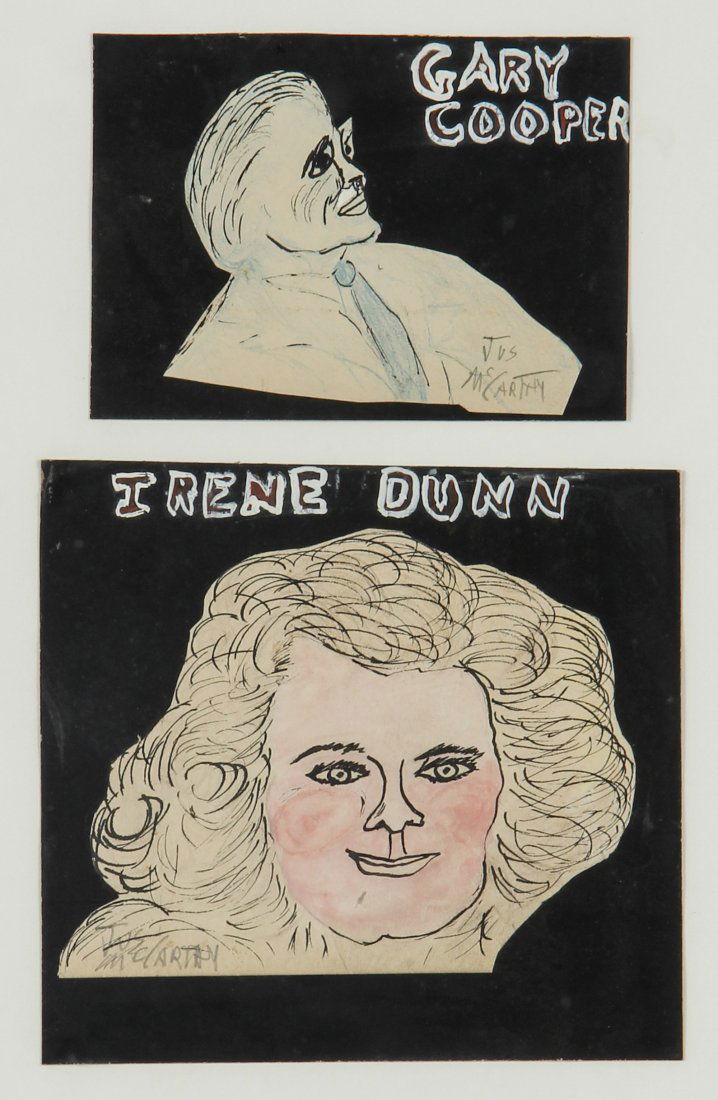 Justin McCarthy "Gary Cooper and Irene Dunn": Justin McCarthy (1892-1977), "Gary Cooper and Irene Dunn". Size: 11" x 14" (Sight), 15.25" x 12" x 1" (Frame). George and Sue Viener collection.