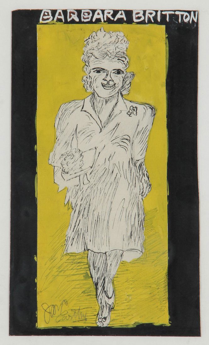 Justin McCarthy "Barbara Britton": Justin McCarthy (1892-1977), "Barbara Britton". Size: 11" x 14" (Sight), 15.25" x 12" x 1" (Frame). George and Sue Viener collection.