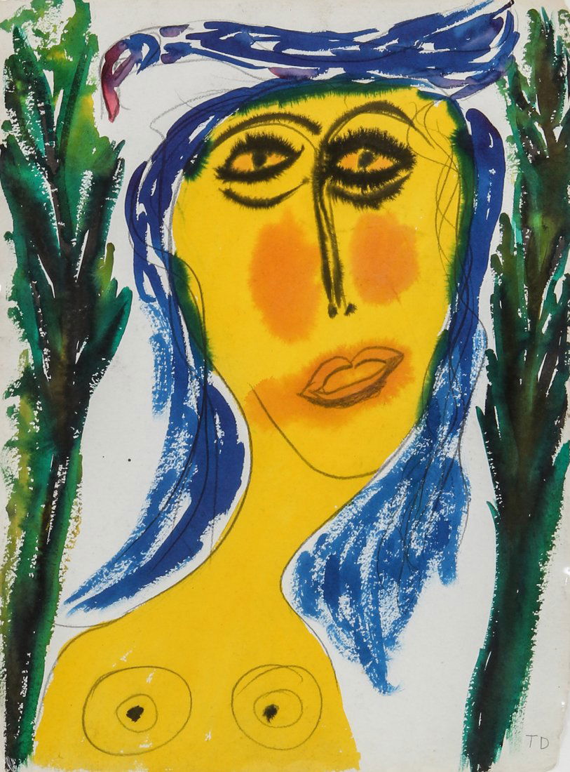 Thornton Dial (American, b. 1928) "Life Go On": Thornton Dial (American, b. 1928), "Life Go On", 1990. Size: 30.5" x 23". Medium: pencil and watercolor. George and Sue Viener collection.