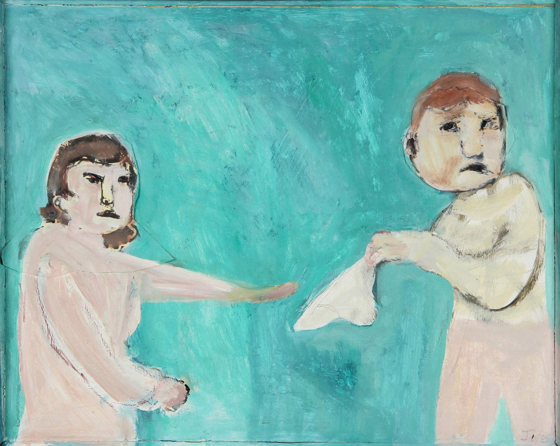 Jim Bloom "Handkerchief": Jim Bloom (American, b. 1968), "Handkerchief". Size: 17.5" x 21.25" x 1.25". Medium: mixed media on glass. Provenance: George and Sue Viener collection.