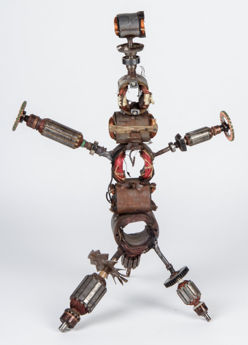 Chu, Metal Figure of Found Material: Chu. Metal Figure of Found Material. Size: 21.25" x 15.5" x 11". Provenance: George and Sue Viener collection.