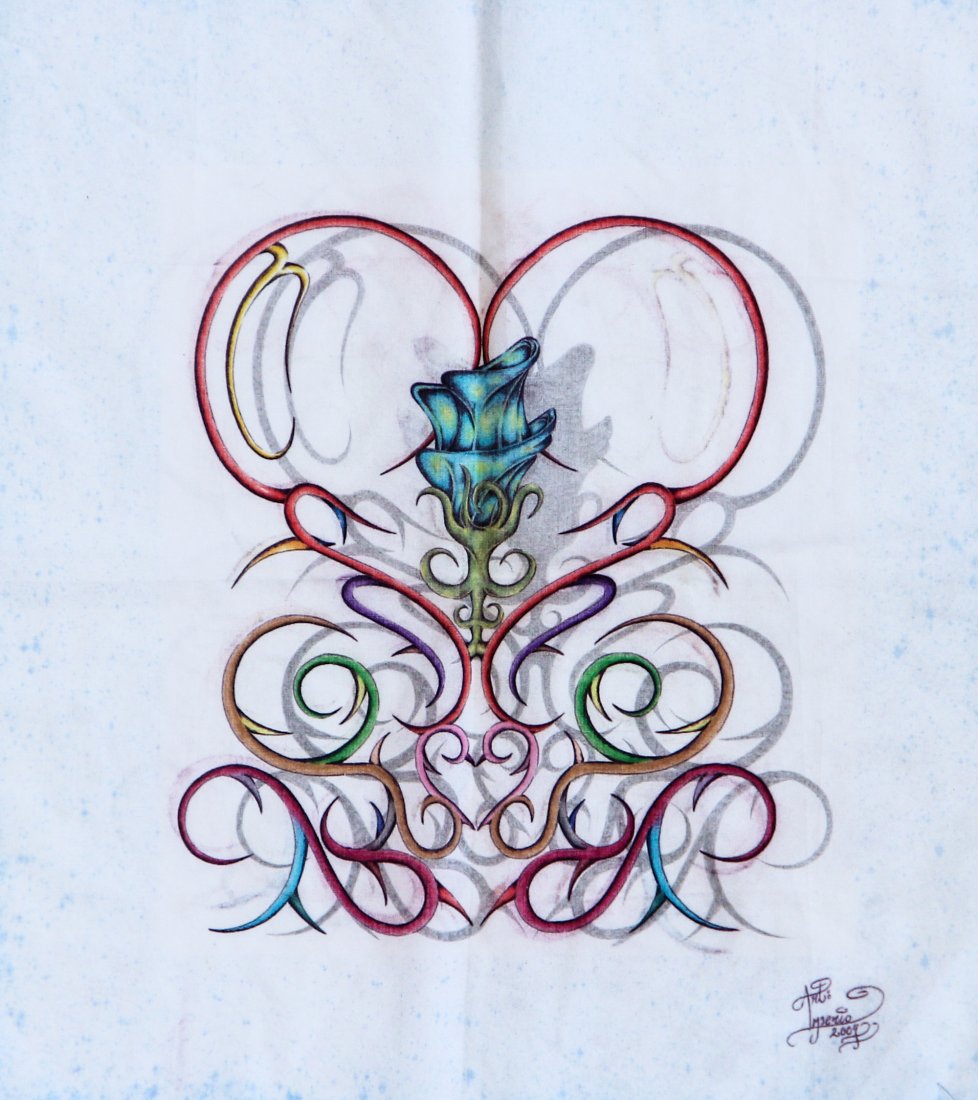 Imperio: Trenton State Prison, Pano: Imperio: Trenton State Prison, Untitled. Medium: ink on cloth. Size: 16" x 14". Provenance: George and Sue Viener collection.