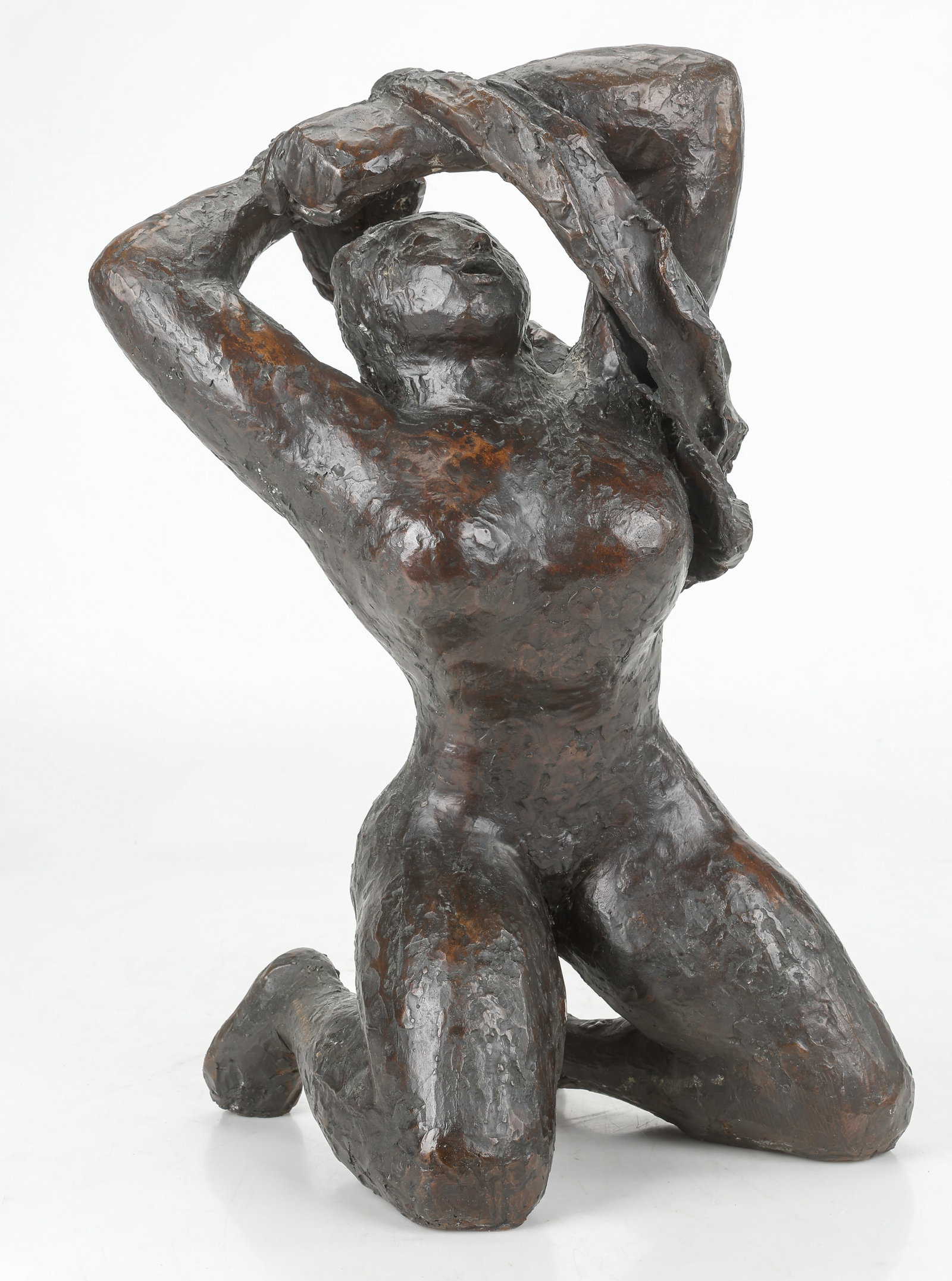Nathan Rapoport (Polish, 1911-1987) Bronze Sculpture, H: 22": Nathan Rapoport (Polish, 1911-1987) Bathsheba At Her Bath, bronze, signed. With marble pedestal. Size: 22'' x 13'' x 11'' (56 x 33 x 28 cm). Weight: 100 lbs.