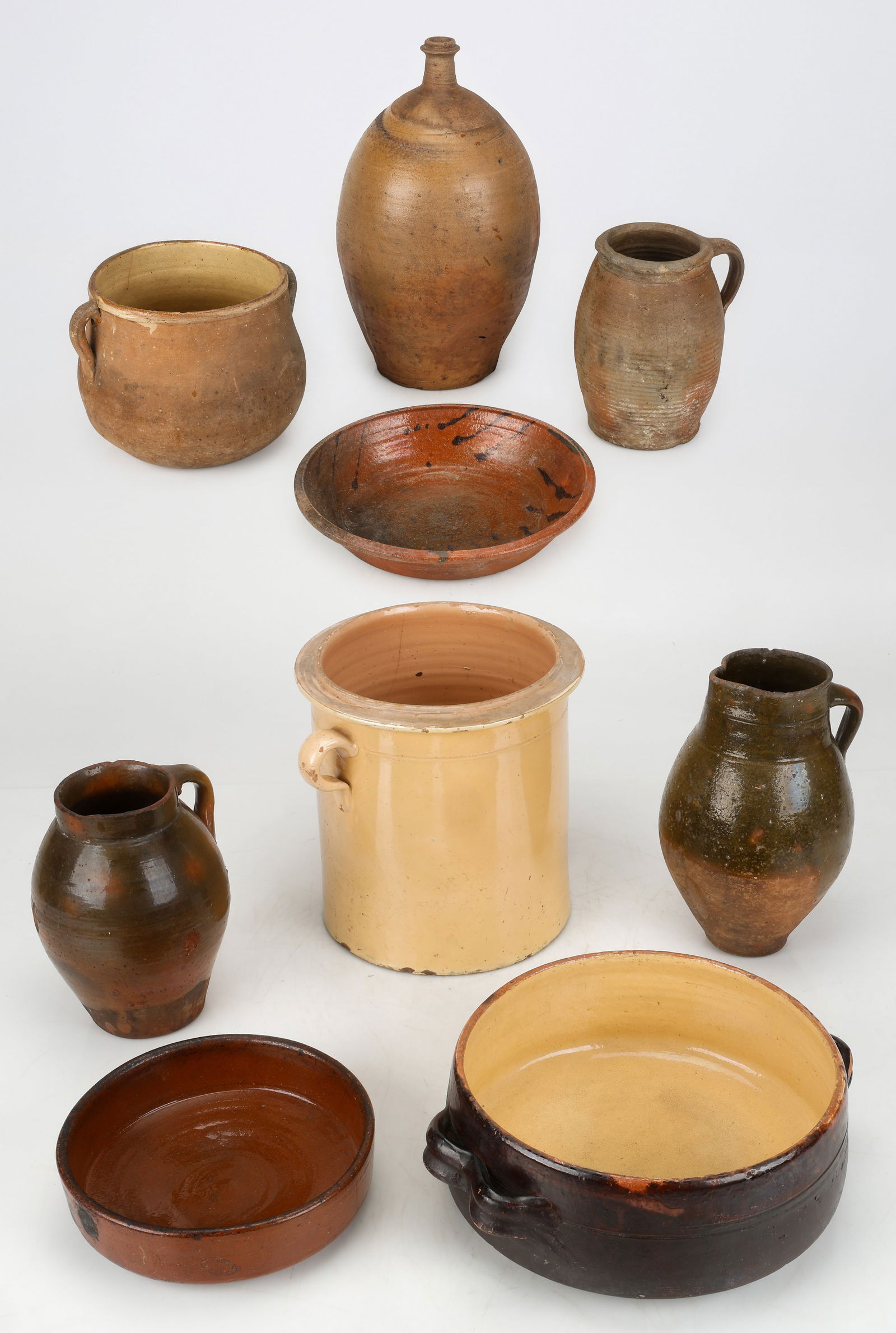 9 Antique Rustic French Stoneware Vessels (1 of 9)