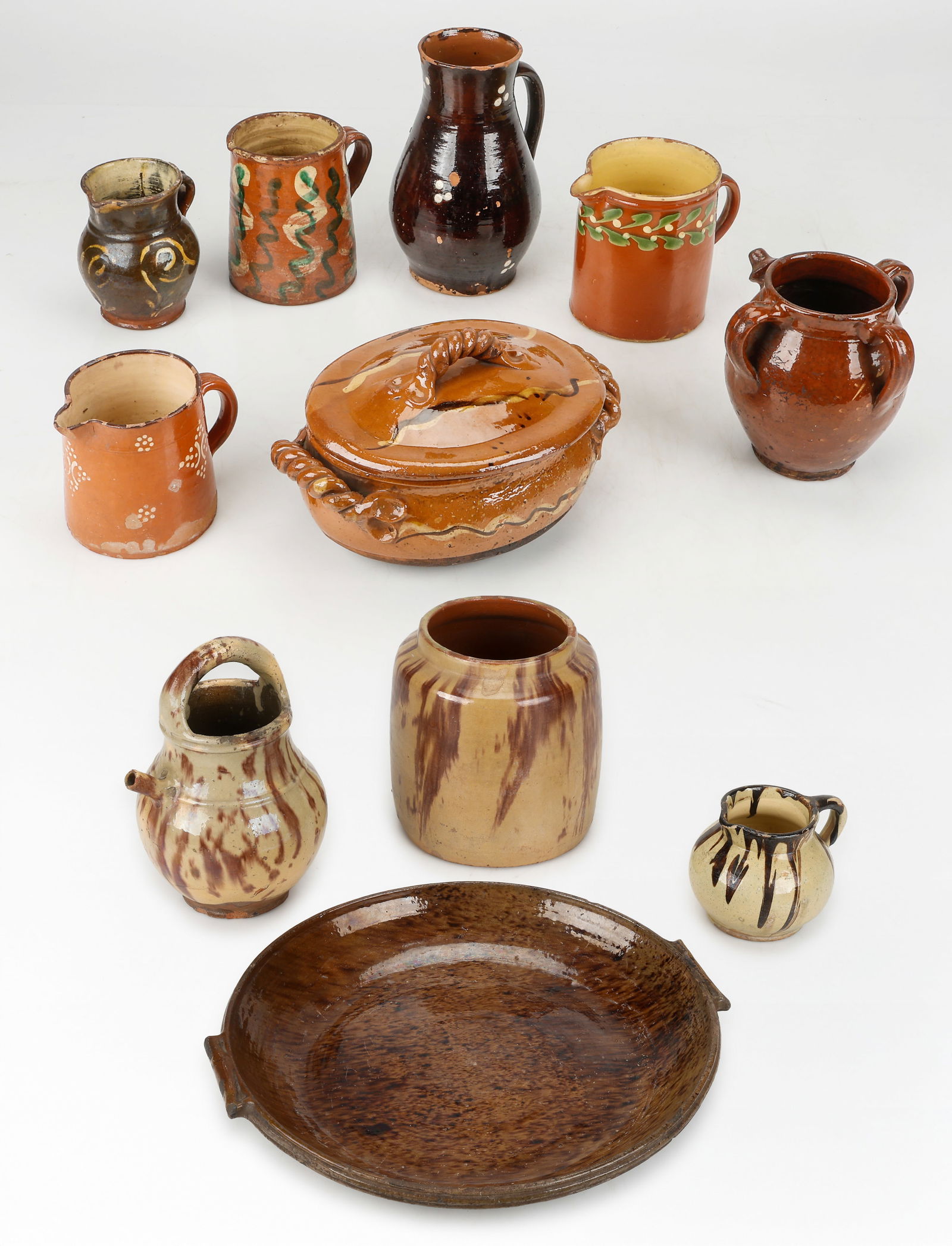 11 Antique French Glazed Earthenware Vessels (1 of 9)