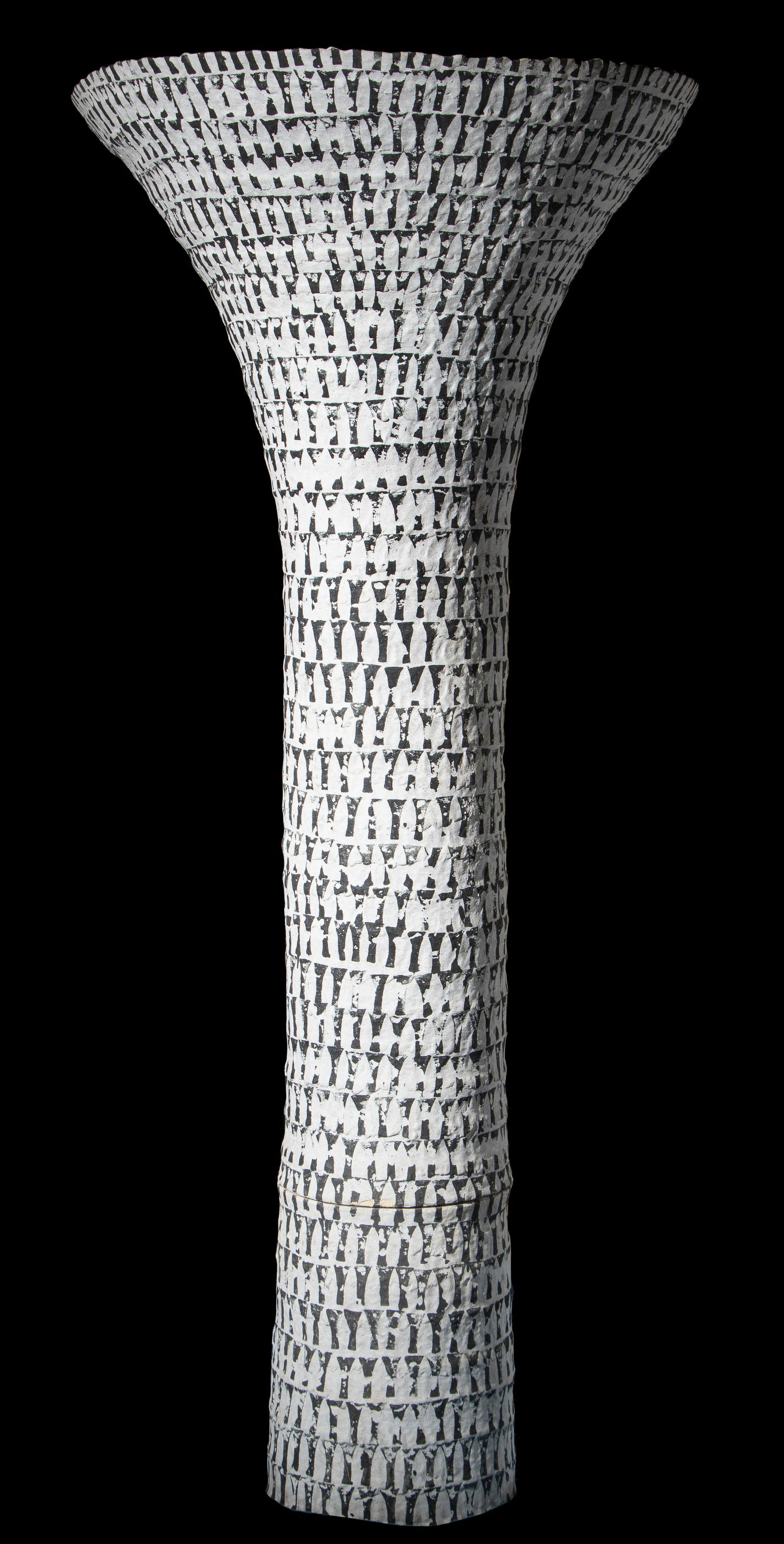 Robert David Brady (American, b. 1946) Massive Art Pottery Vessel, C. 1970s, H: 67": Robert David Brady (American, b. 1946) Massive Art Pottery Vessel, C. 1970s. Painted ceramic. Old repair to top. Size: 67'' x 28'' x 28'' (170 x 71 x 71 cm). Provenance: Ex. Mary McFadden Estate.