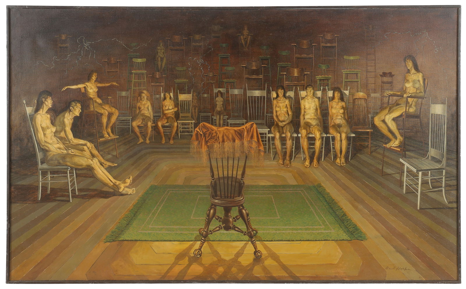 Paul Gorka (American, b. 1931) Large Painting, 44" x 74": Paul Gorka (American, b. 1931) Untitled, oil painting on canvas, signed. Framed. Size: 45'' x 74'', 114 x 188 cm (stretcher); 46'' x 75'', 117 x 191 cm (frame).