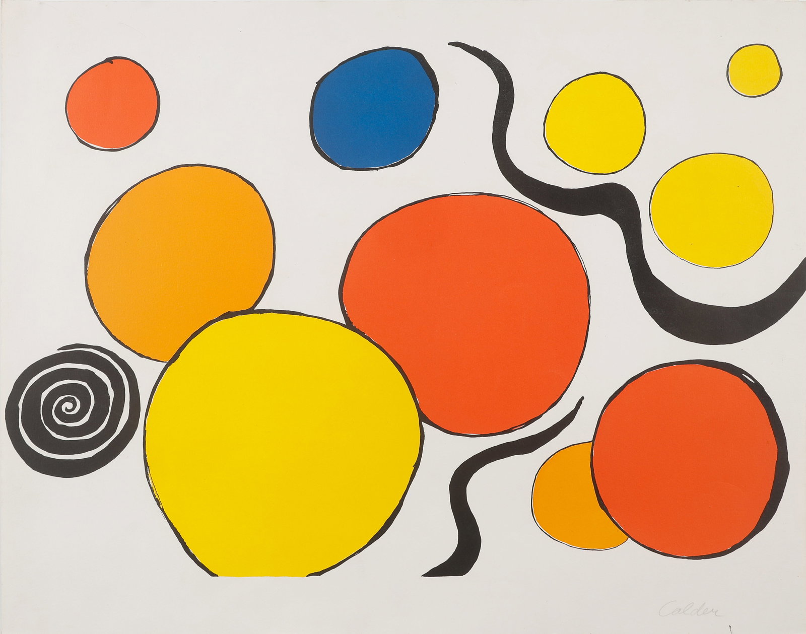 Alexander Calder Style Color Lithograph, 23" x 29" (1 of 3)