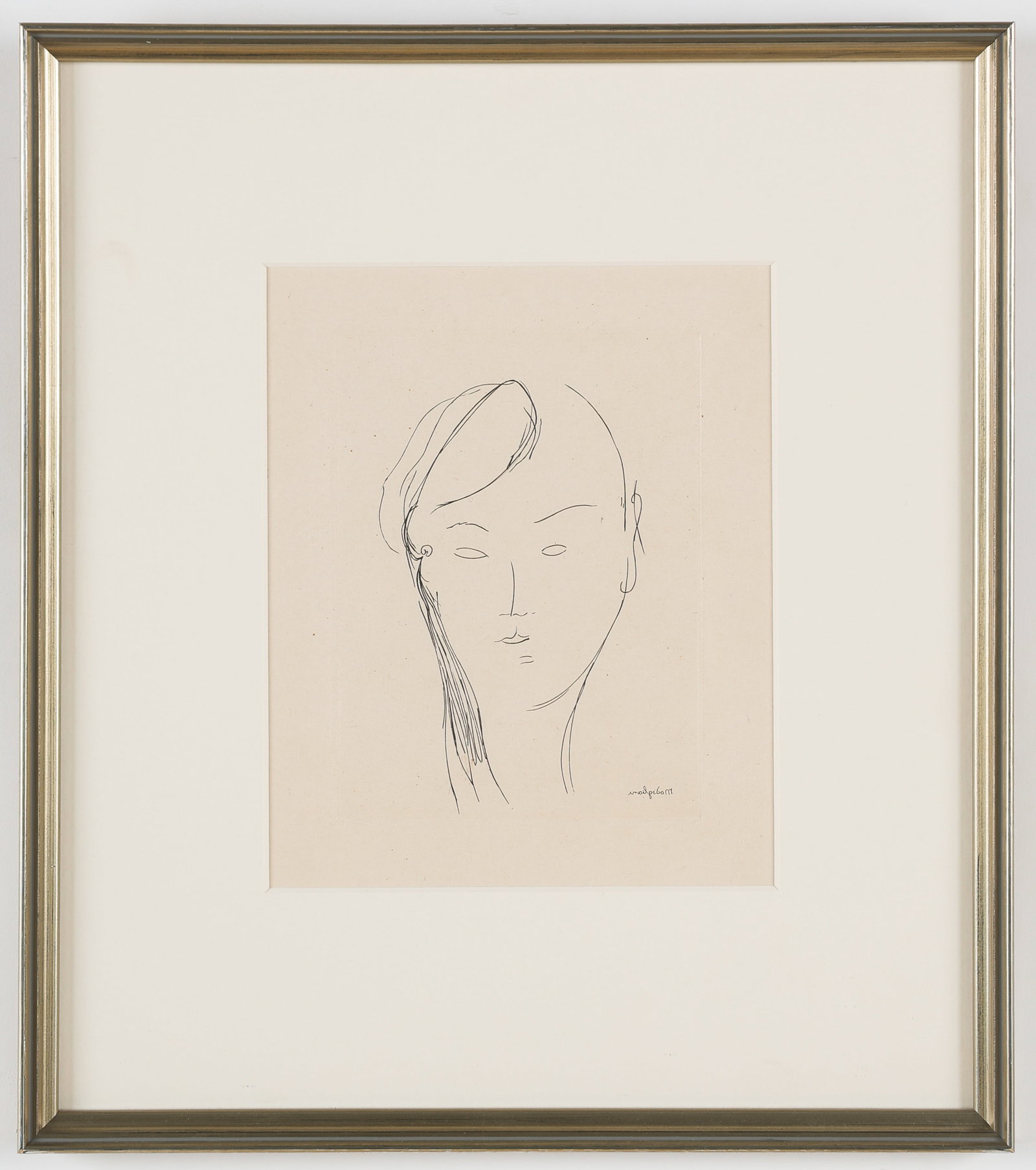 Amedeo Modigliani (Italian, 1884-1920) "Tete de Femme II", Etching (1 of 3)