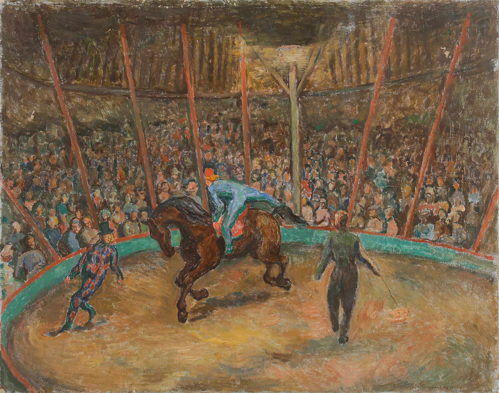 Eugeniusz Geppert (Polish, 1890-1979) Circus, Oil Painting, 28" x 36" (1 of 4)