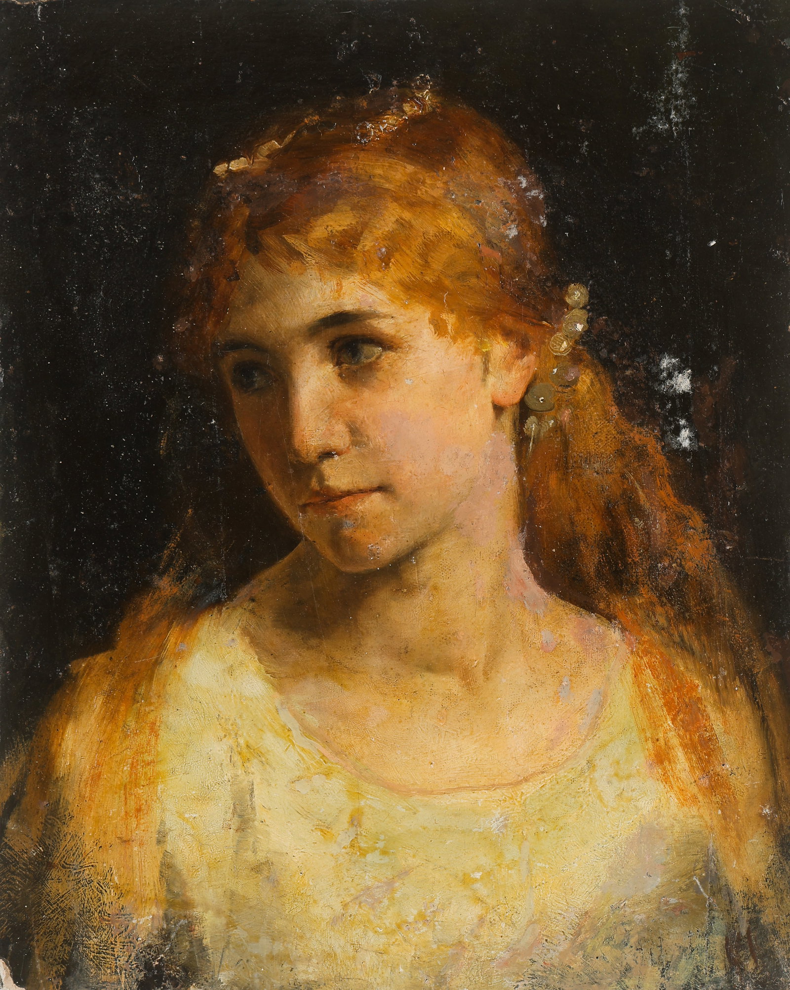 Prof. Hugo Konig (German, 1856-1899) Portrait, Oil Painting, 12" x 10" (1 of 3)