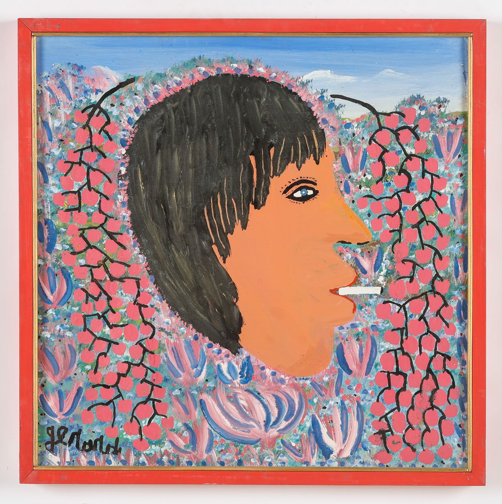 Gerard Fortune (Haitian/Haiti) Oil Painting, 24" x 24": Gerard Fortune (Haitian, 1935-2019) Untitled, oil painting on masonite board, signed. Framed. Size: 24'' x 24'', 61 x 61 cm (board); 25.5'' x 25.5'', 65 x 65 cm (frame). Provenance: Galerie Macondo.