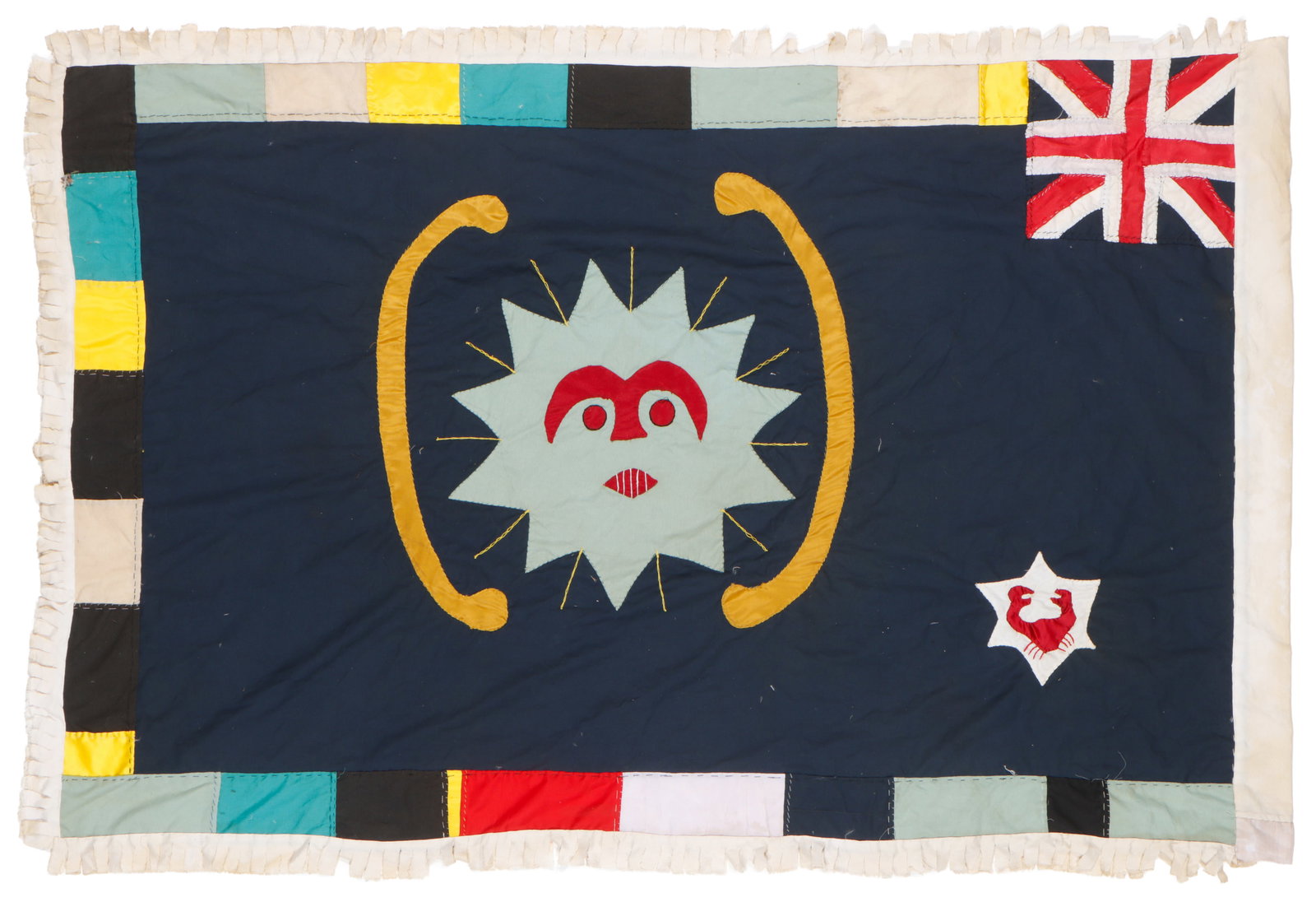 African Fante Asafo Flag, Ghana, Cotton Applique, 42" x 60" (1 of 3)