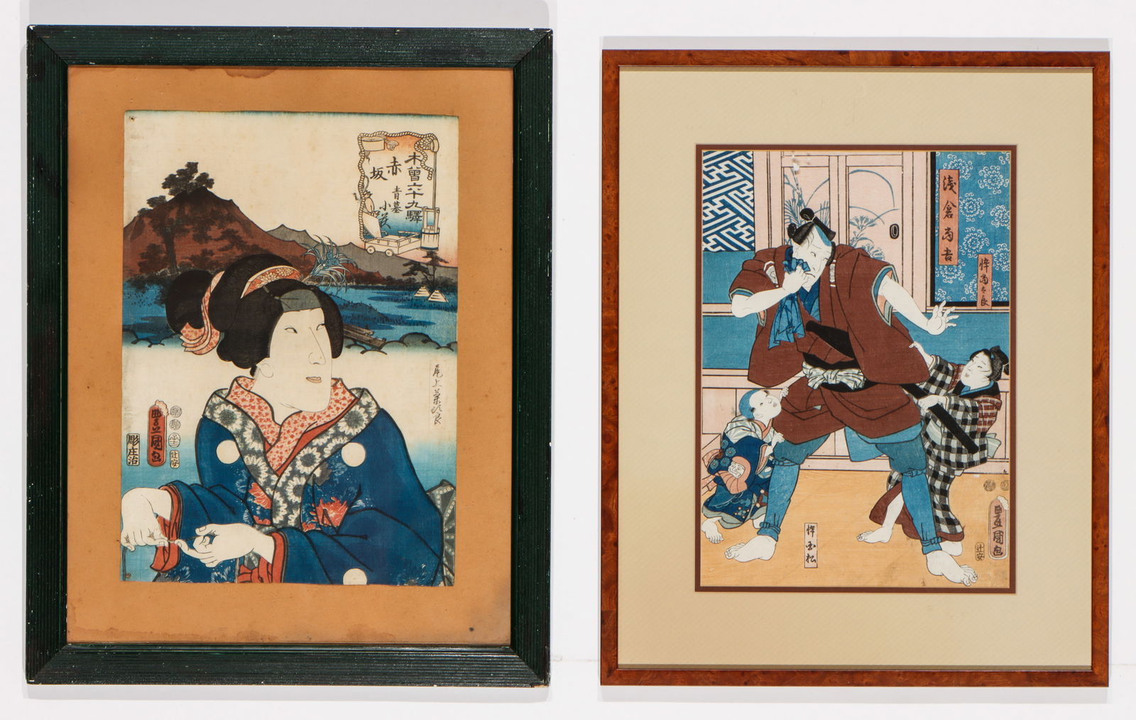 Utagawa Kunisada (Japanese, 1786-1865) 2 Woodblock Prints (1 of 6)