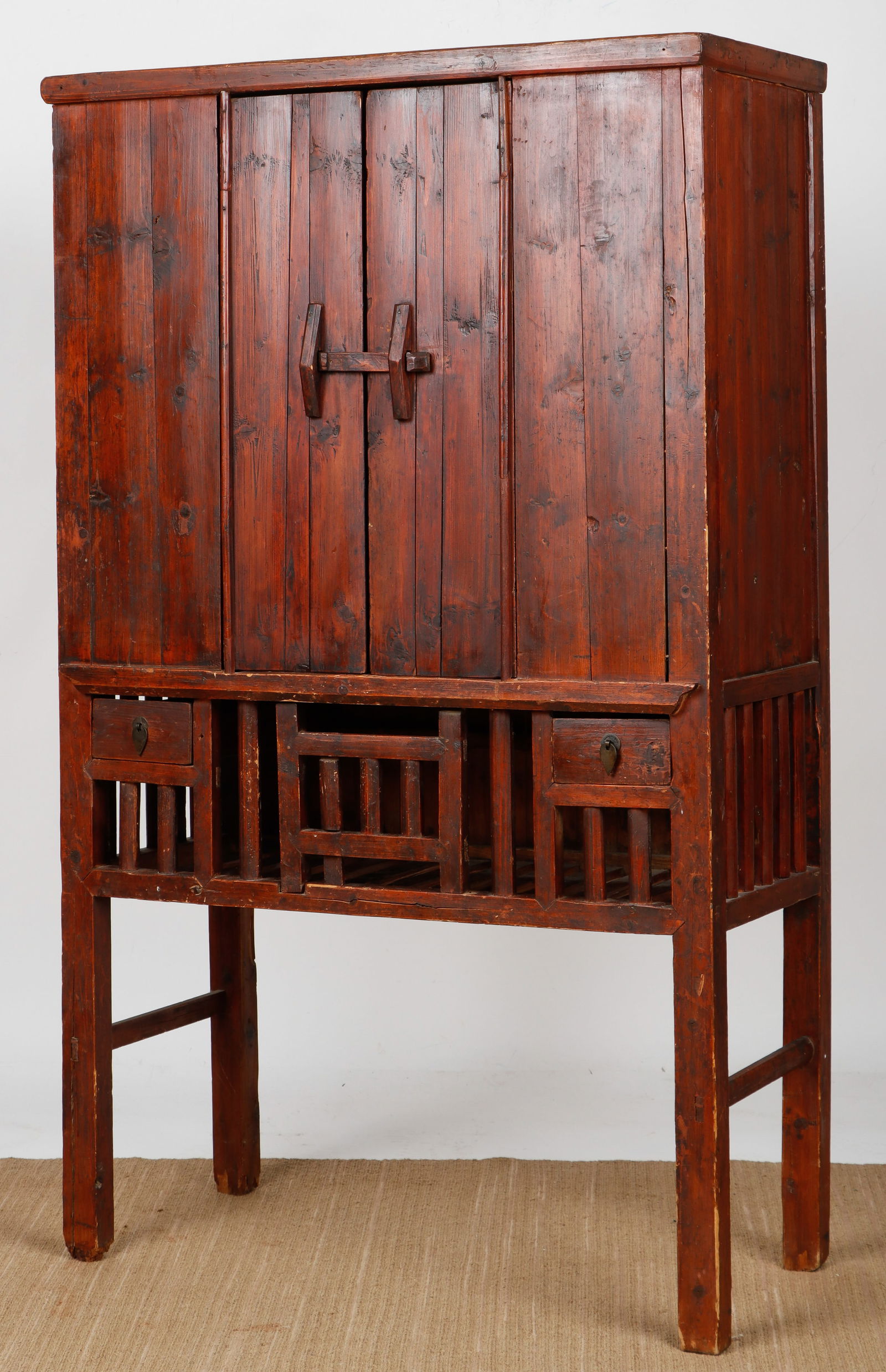 Chinese Hardwood Tall Cabinet, 62'' x 37'' x 17'' (1 of 6)