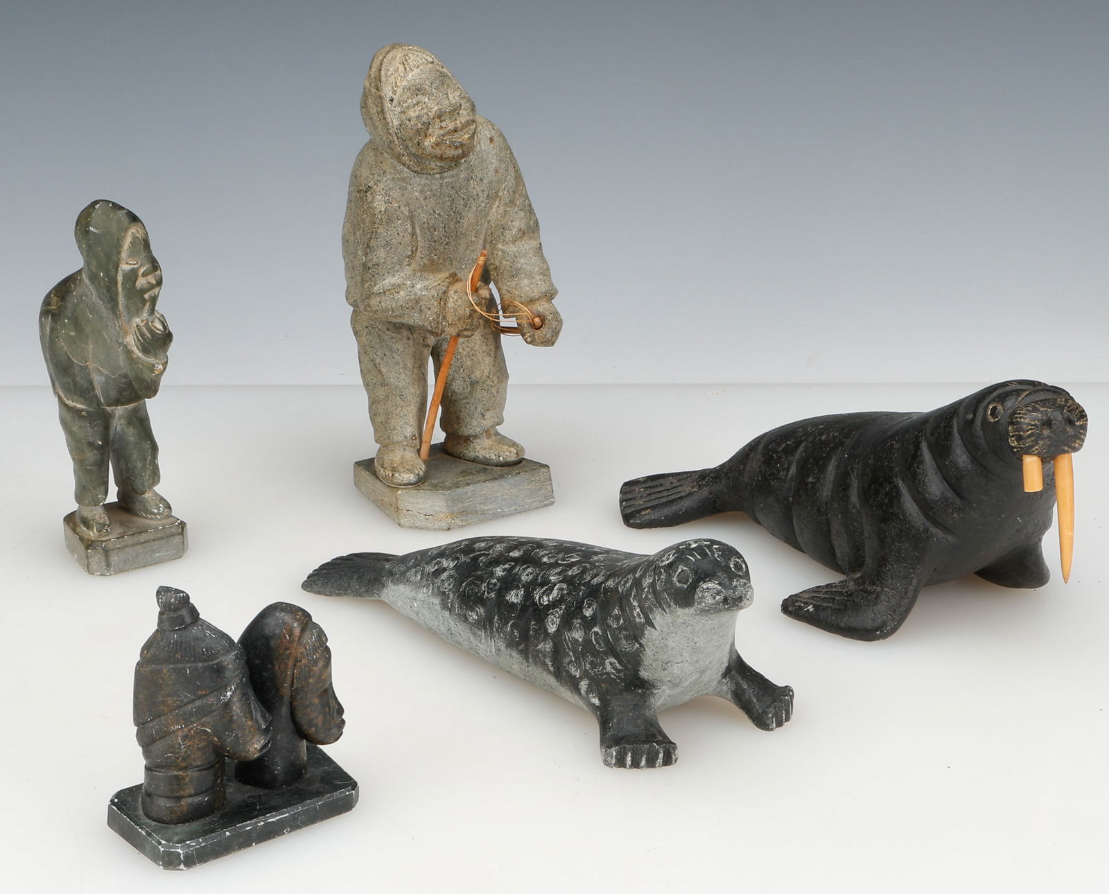 Collector's Lot of Inuit Carved Stone Figures, 5 Pieces (1 of 12)