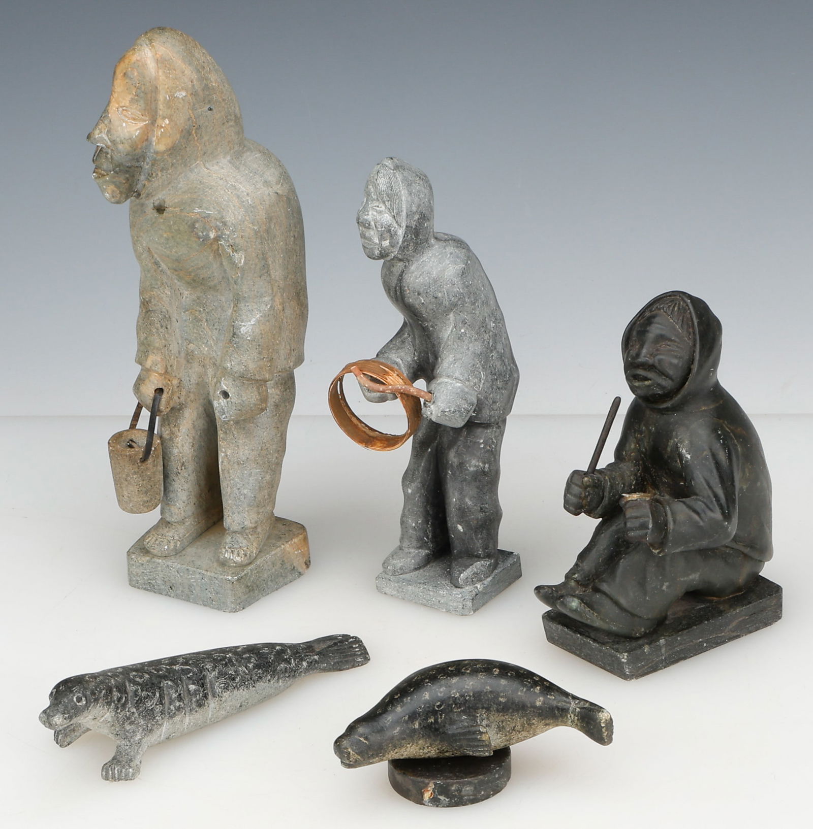 Collector's Lot of Inuit Carved Stone Figures, 5 Pieces (1 of 13)