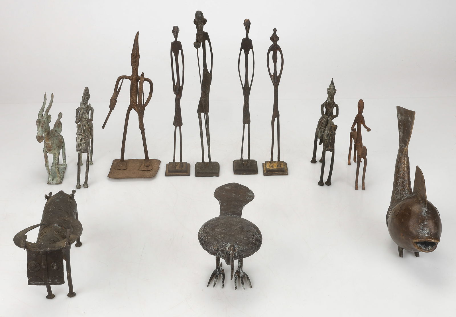Collectors Lot of 12 Benin Bronze Objects, H: 8"-18" (1 of 8)