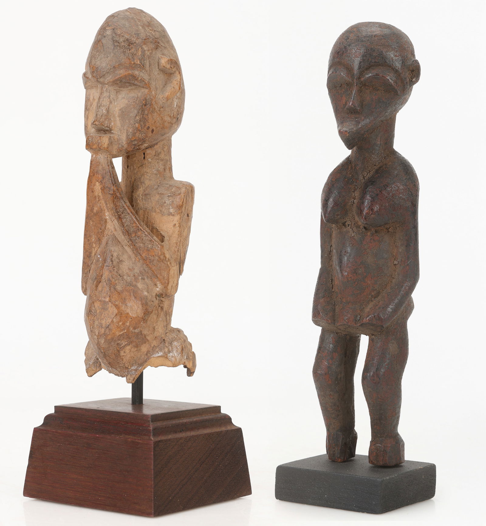 2 West African Figures, Dogon And Lobi, Carved Wood (1 of 11)