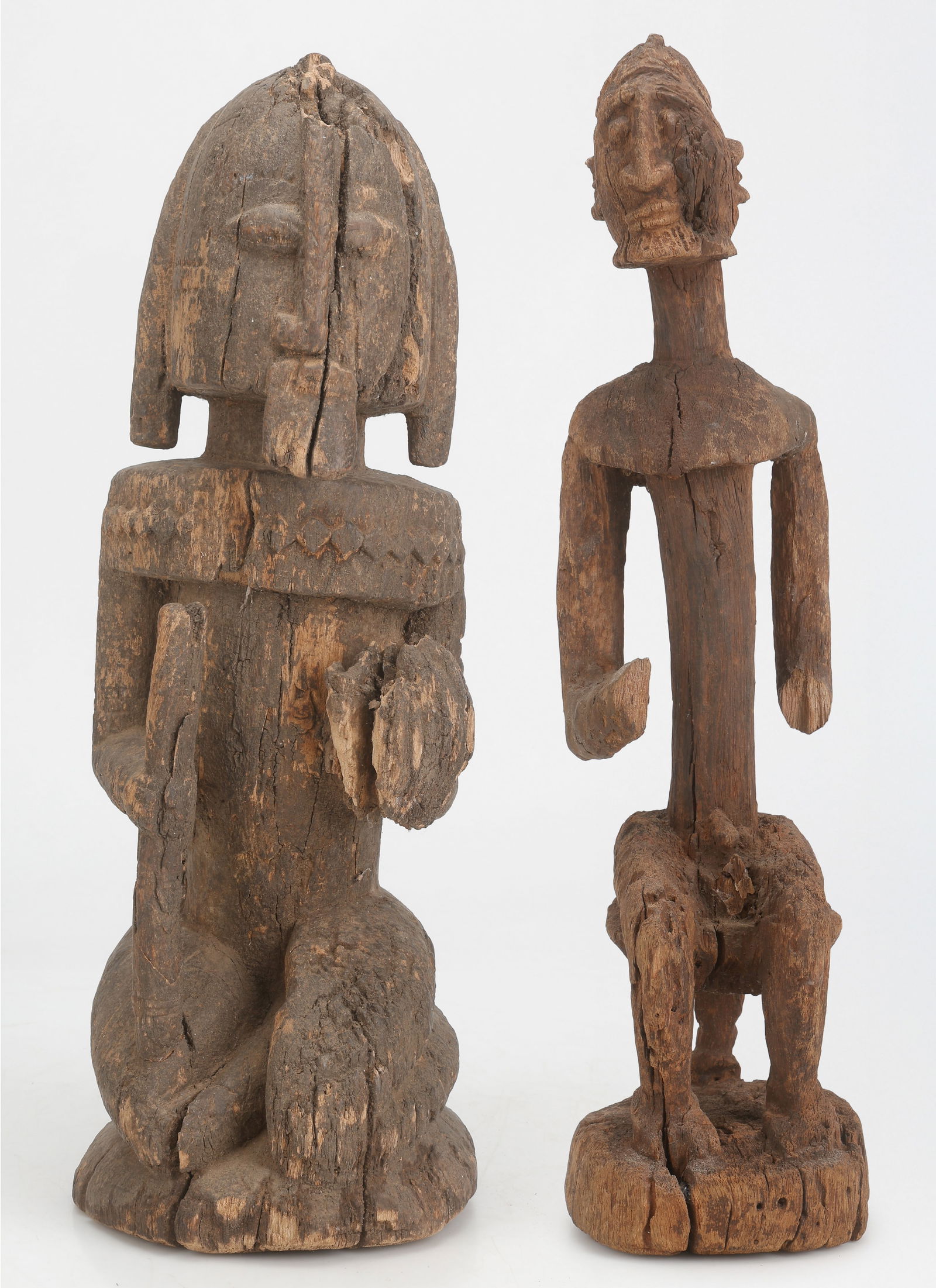 2 African Dogon Figures, Mali, H: 20" (1 of 11)