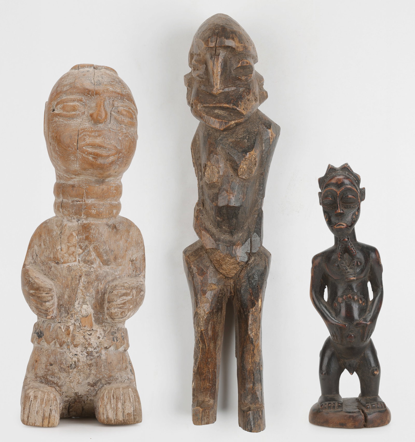 3-Piece Ethnographic Collector's Lot, Various Culture, H: 8" - 12" (1 of 16)