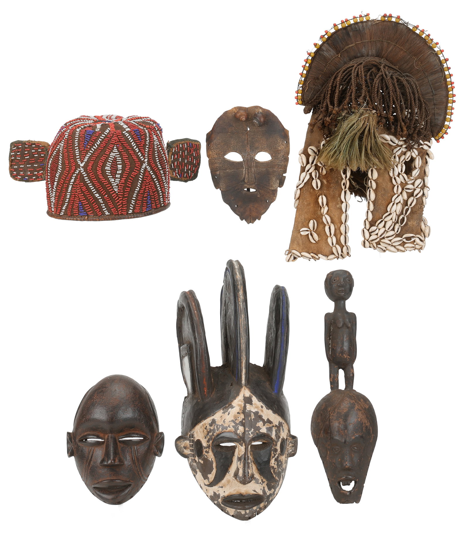 Collector's Lot of 6 African Masks, Various Cultures (1 of 11)