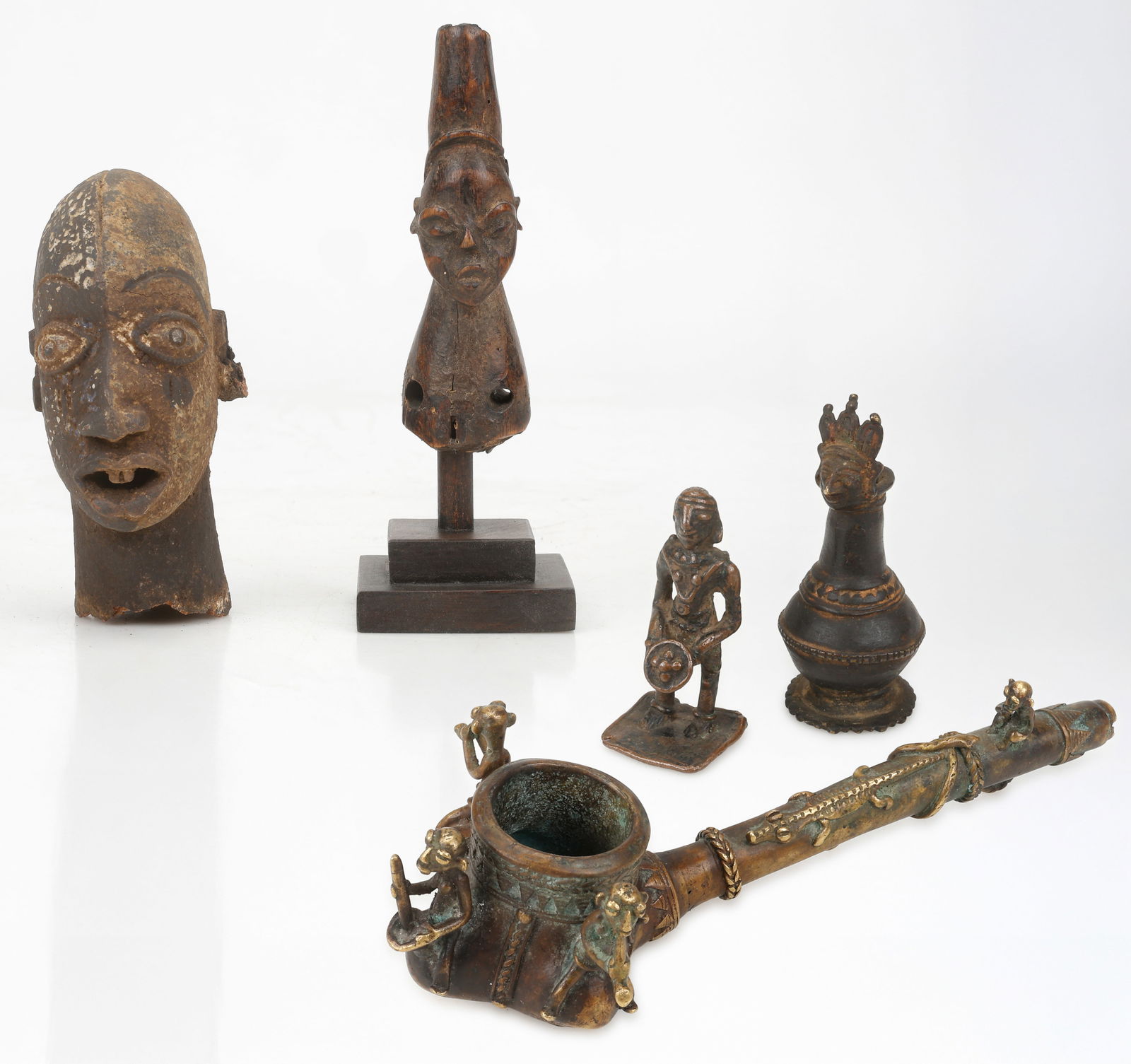 Collector's Lot of 5 African Objects, Brass, Ceramic (1 of 10)