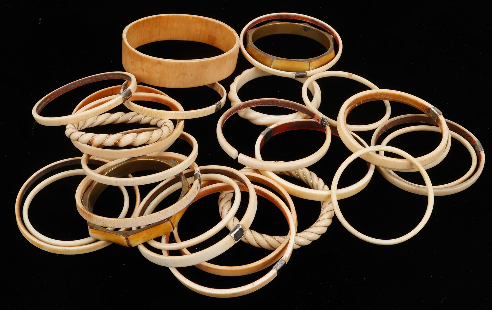 27 Bone Bracelets, Outer Diameters From: 3'' (8 cm); To: 3.5'' (9 cm). (1 of 7)