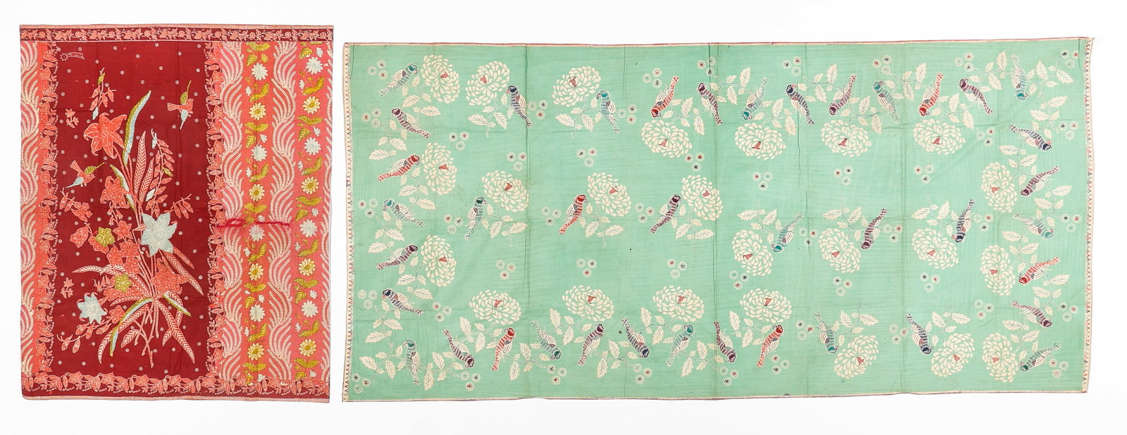 Two Peranakan Batik Sarong and Kain Panjang Skirt Textiles, Java, Indonesia (1 of 5)