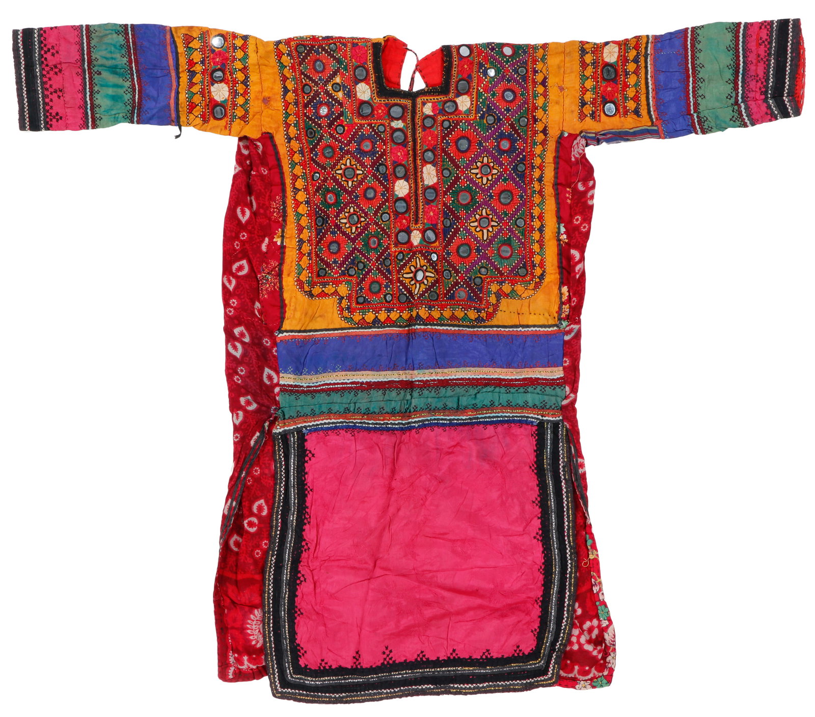 Sind Embroidered Wedding Dress, India/Pakistan, Mid 20th C.: Sind Embroidered Wedding Dress, India/Pakistan, Mid 20th C. Size: 3'7'' x 2'11'' (109 x 89 cm).