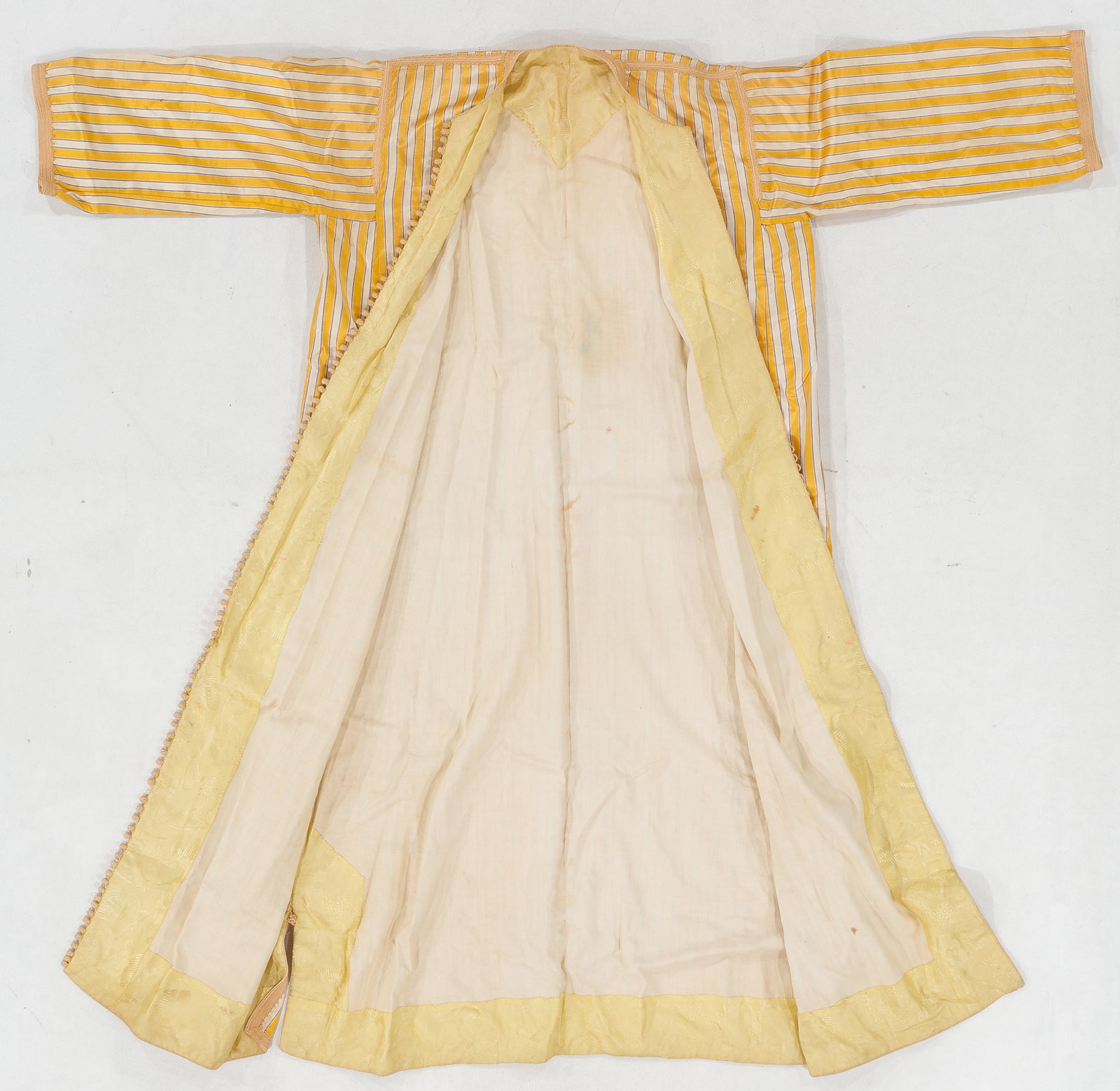 Turkish Silk Striped Kaftan Robe, Mid 20th C. - 2