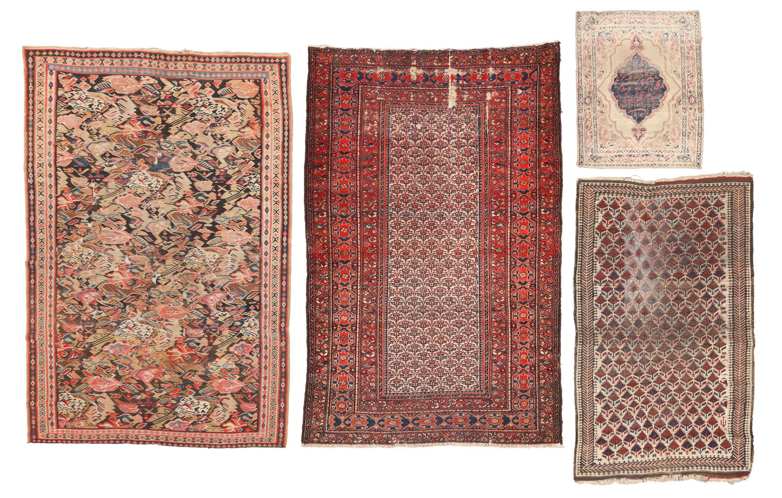 Estate Group of 4 Antique Persian Weavings (1 of 6)